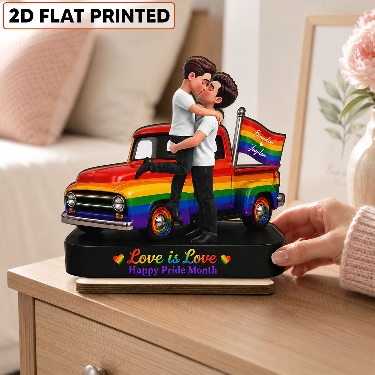 LGBT+ Couple Forever Love Wins - Personalized 2-Layered Wooden Plaque - Gift For Couple, Happy Pride Month