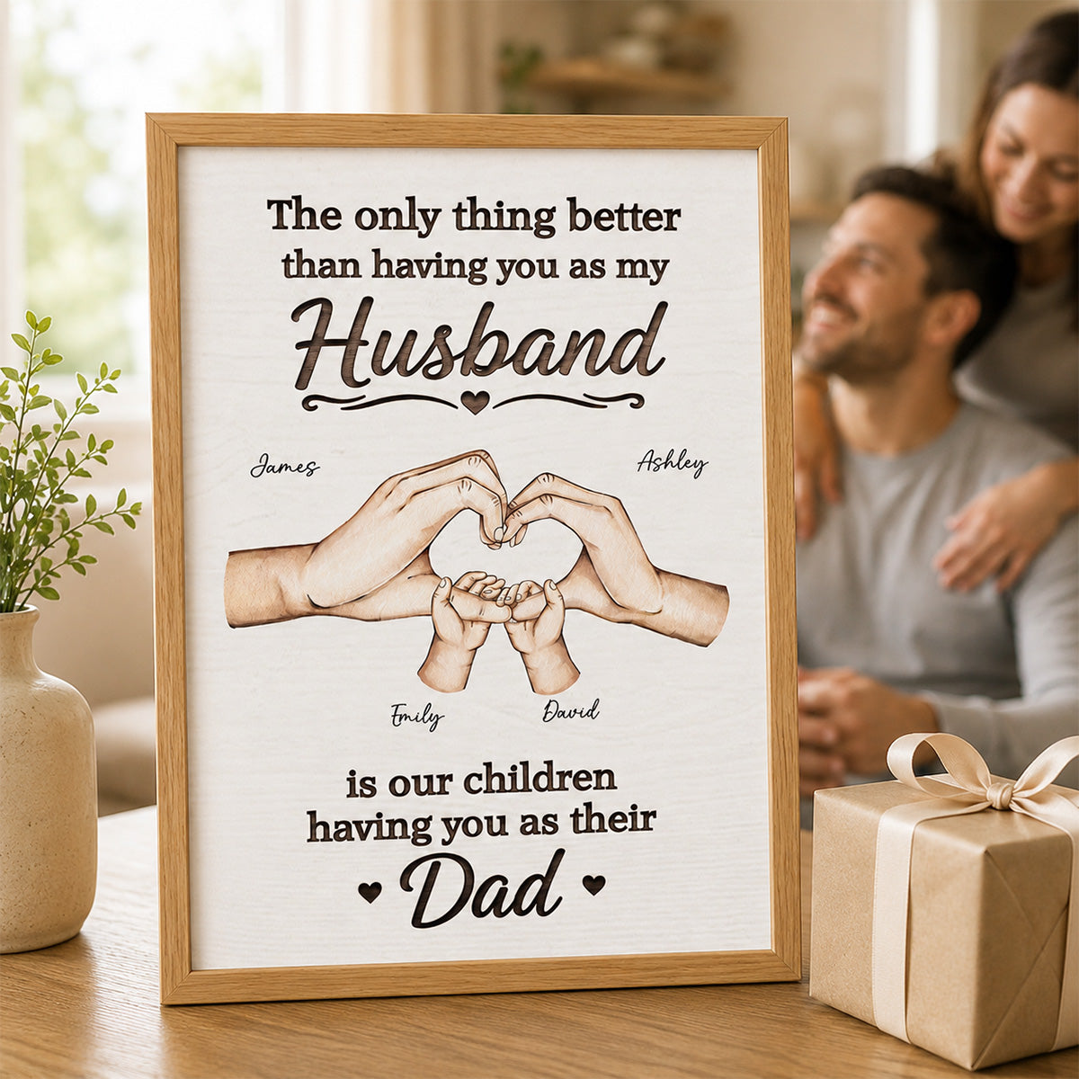Our Children Having You As Their Dad Family Hands - Personalized Poster - Father's Day Gift For Husband