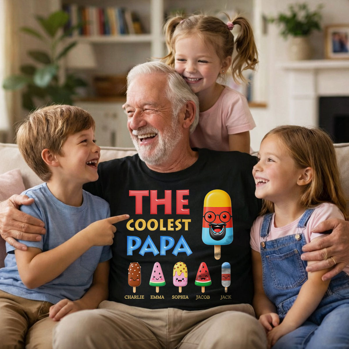 The Coolest Dad Grandpa Funny - Personalized Shirt - Heartfelt Gift For Dad, Grandpa, Husband