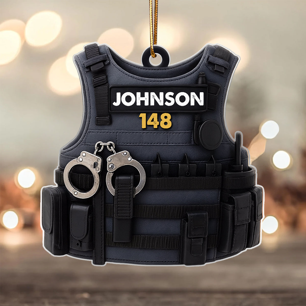 Honor, Duty & Sacrifice – Personalized Acrylic Ornament – Christmas Tribute Gift for Police Officers