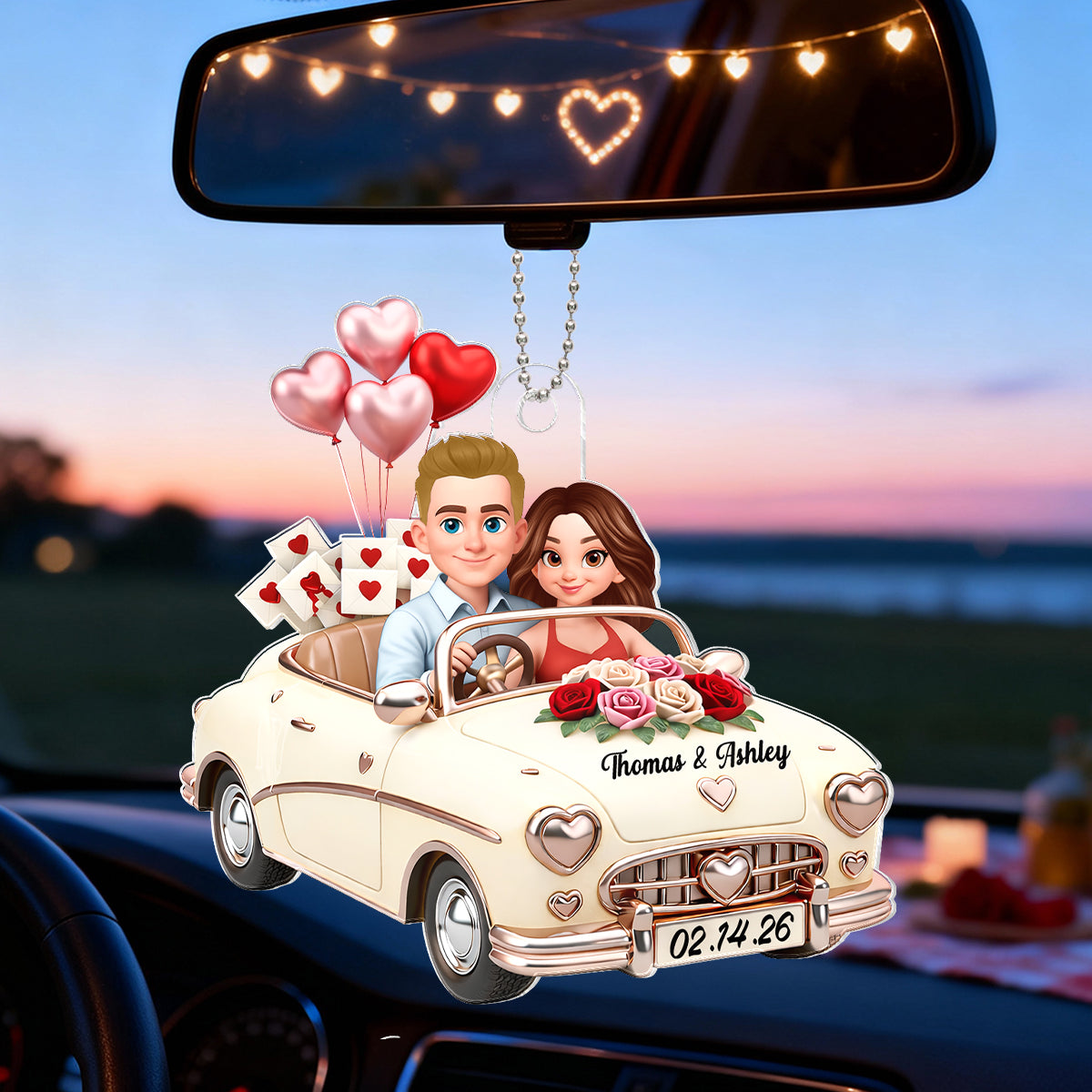 Our Journey Still Goes On - Personalized Car Hanger - Valentine's Gift For Him, For Her, For Couple