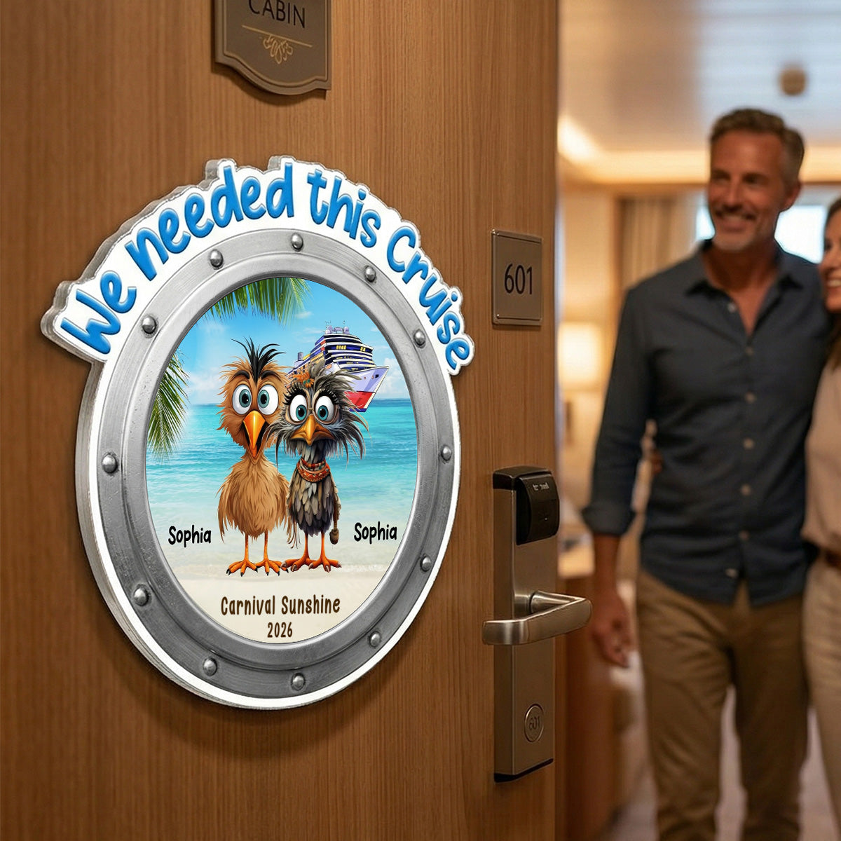 We Needed This Cruise Funny Whimsical Couple - Personalized Cruise Cabin Door Magnet - Cruise Trip Keepsake