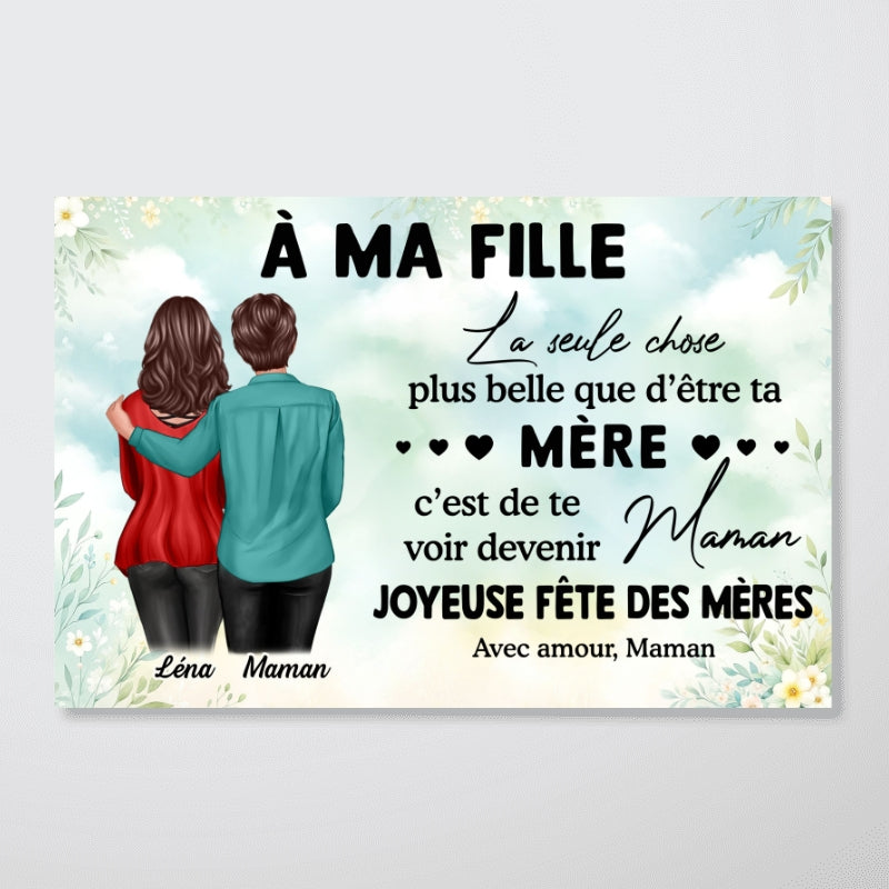 À ma fille – Te voir devenir maman – Affiche personnalisée – Cadeau de Fête des Mères pour ma fille