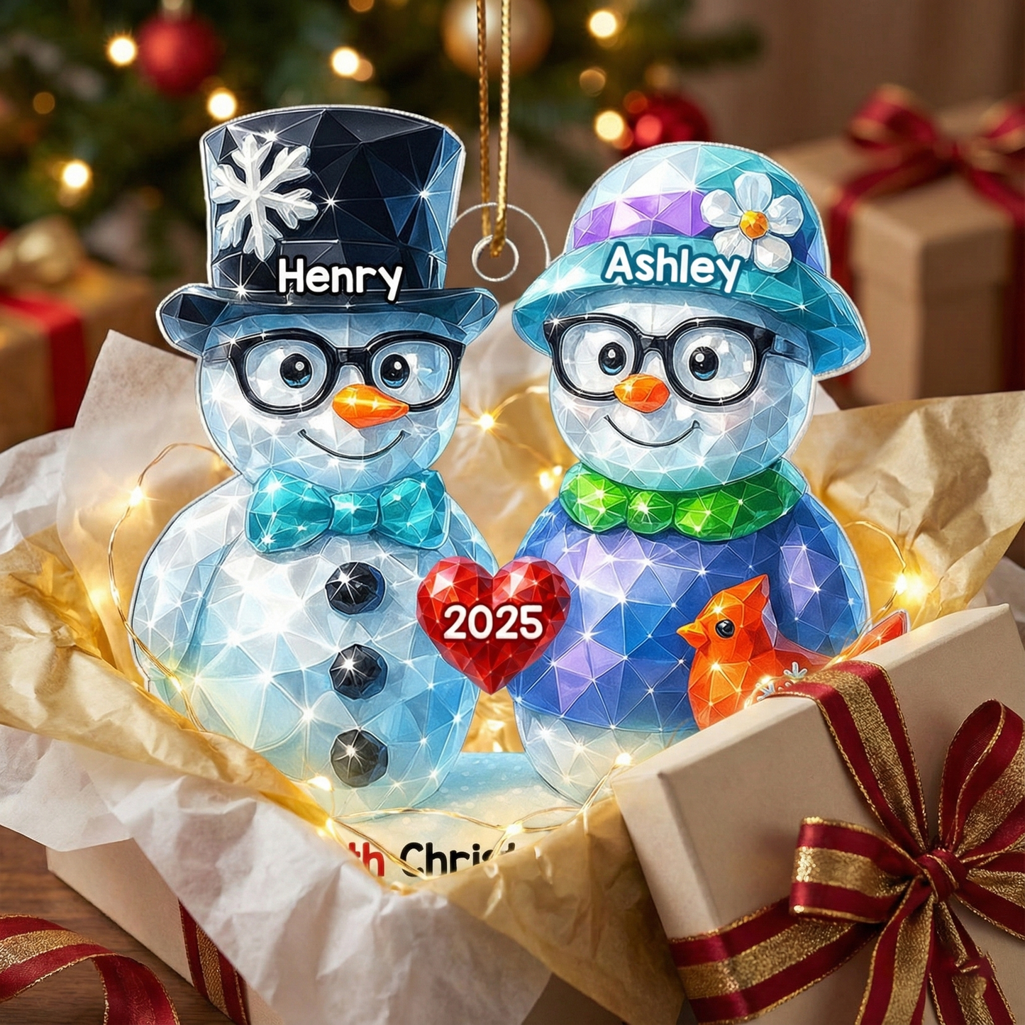 Our Christmas Together 3D Shining Effect - Personalized Acrylic Ornament - Unique Christmas Gift For Him, For Her, For Couple