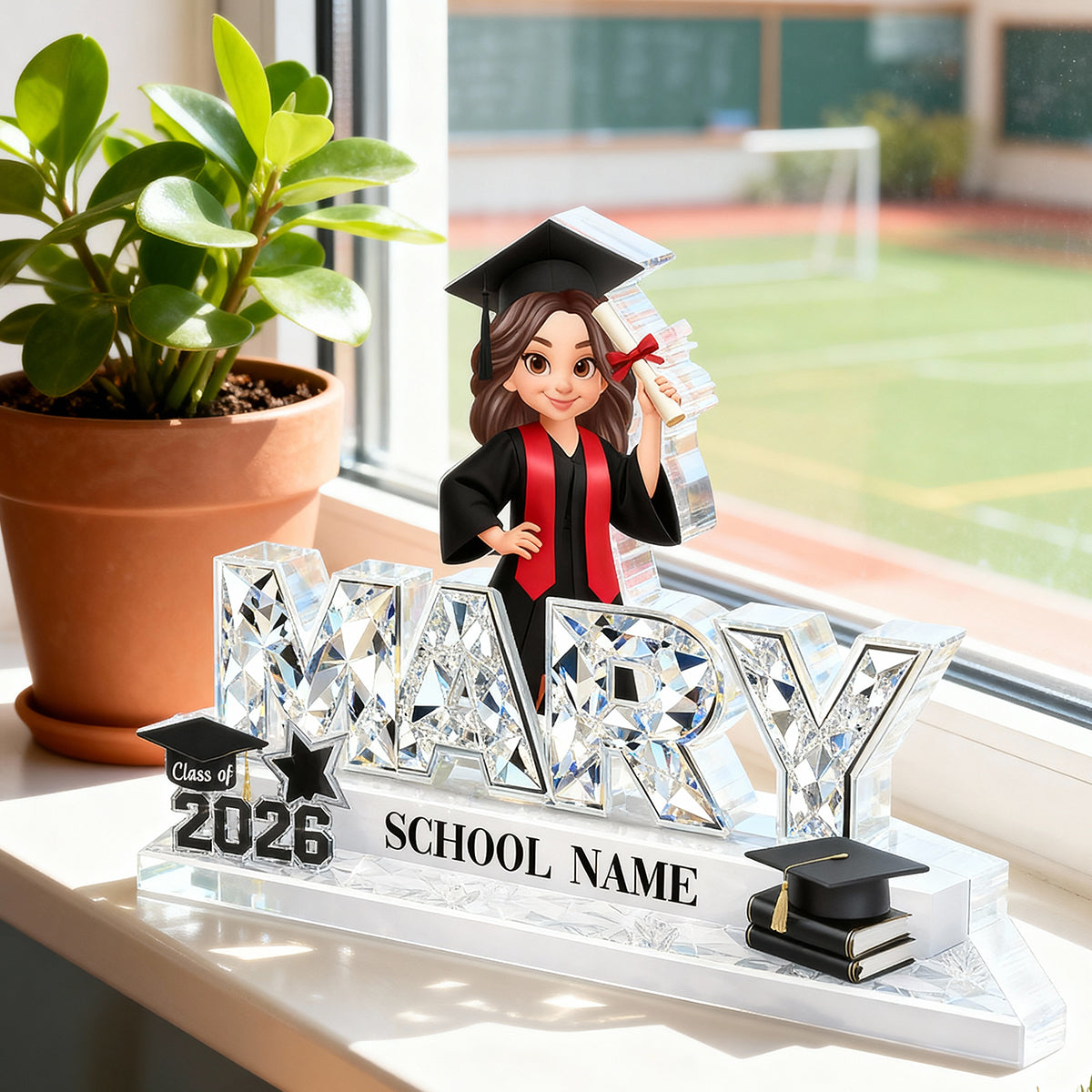 Custom Senior Name Shiny Effect - Personalized Acrylic Block Plaque - 2026 Graduation Gift for Daughter, Son, Grandkids