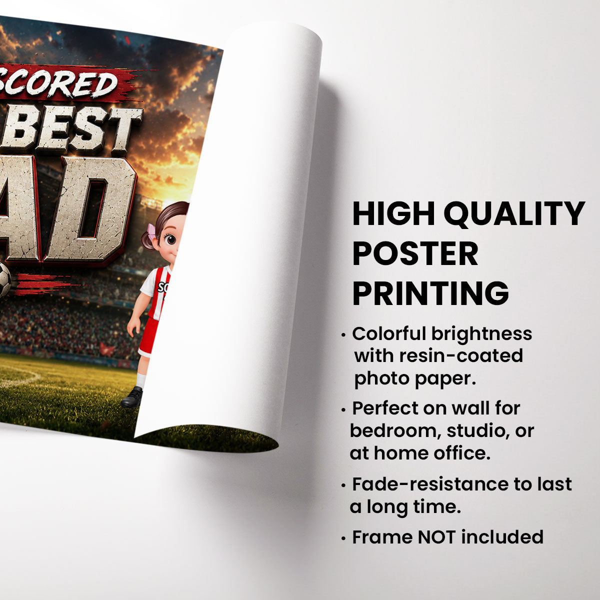Soccer Dad & Kids Together - Personalized Poster - Father's Day Gift For Dad, Husband