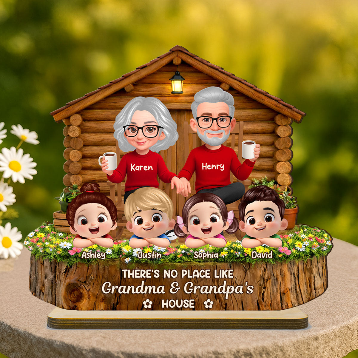 No Place Like Grandma & Grandpa's - Personalized 2-Layered Wooden Plaque - Gift for Grandma, Grandpa