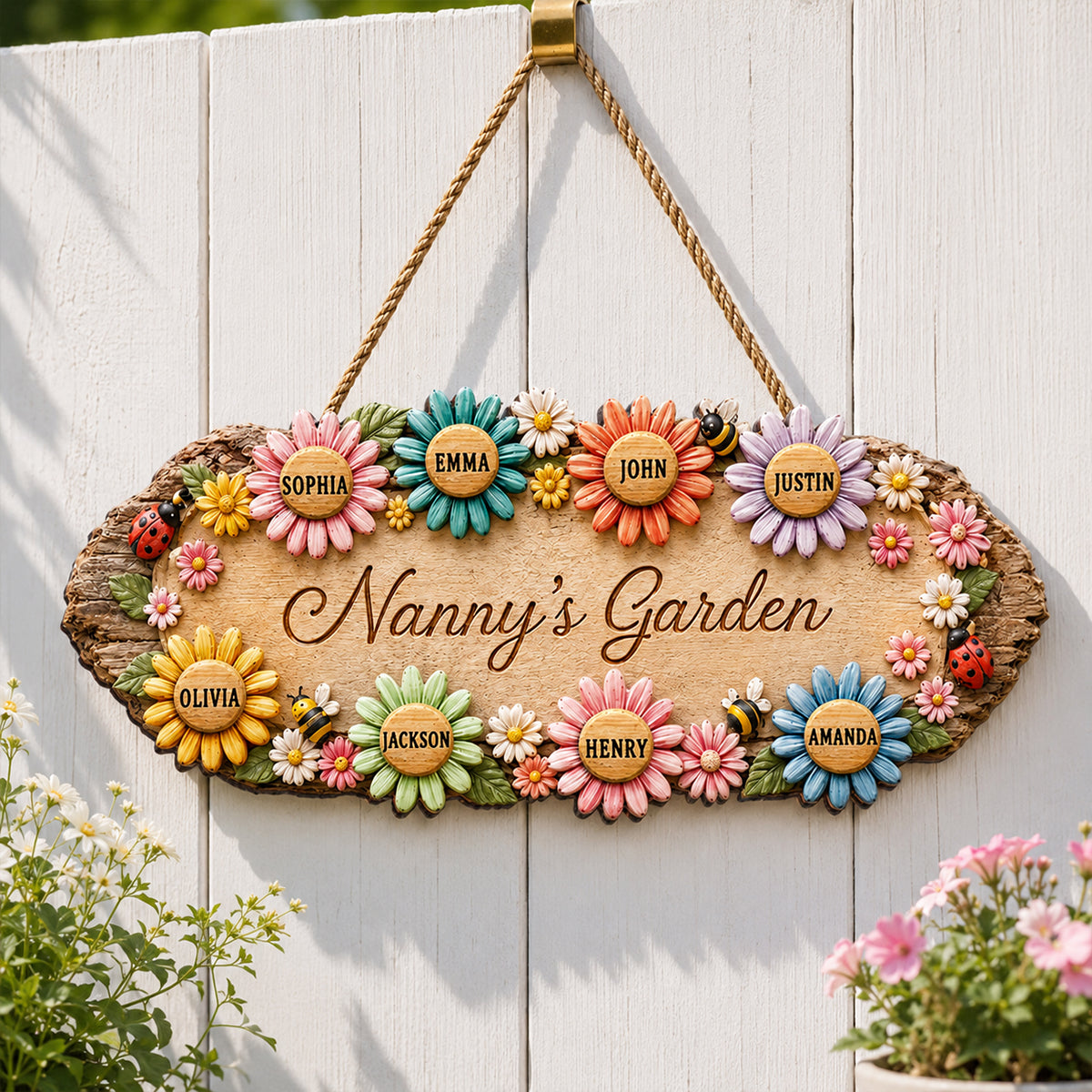 Grandma's Garden - Personalized Wooden Sign - Home Decor for Grandma