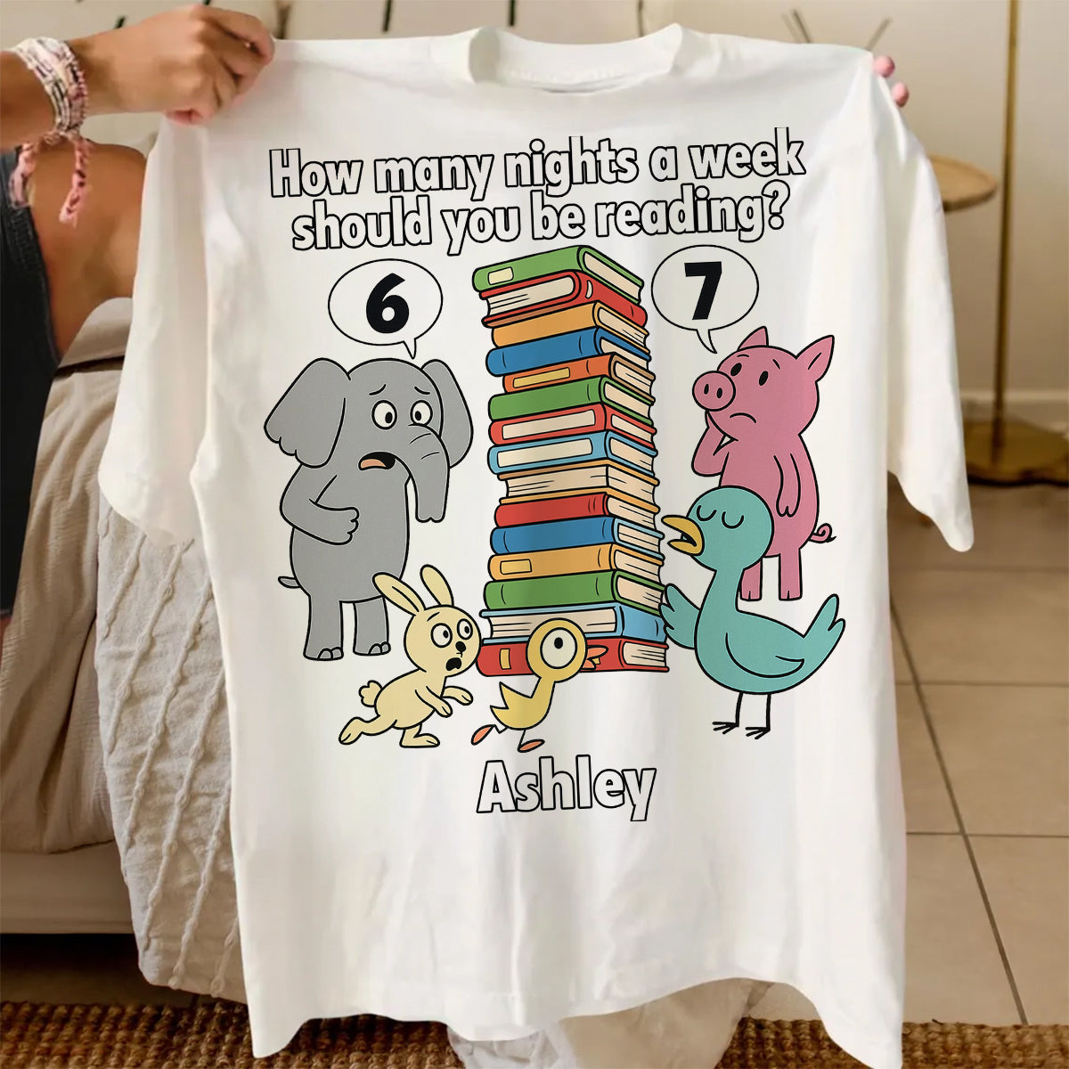 How Many Nights A Week Should You Be Reading 6-7 - Personalized Shirt - Children's Books Sweatshirt, Teacher Six Seven 67 Shirt