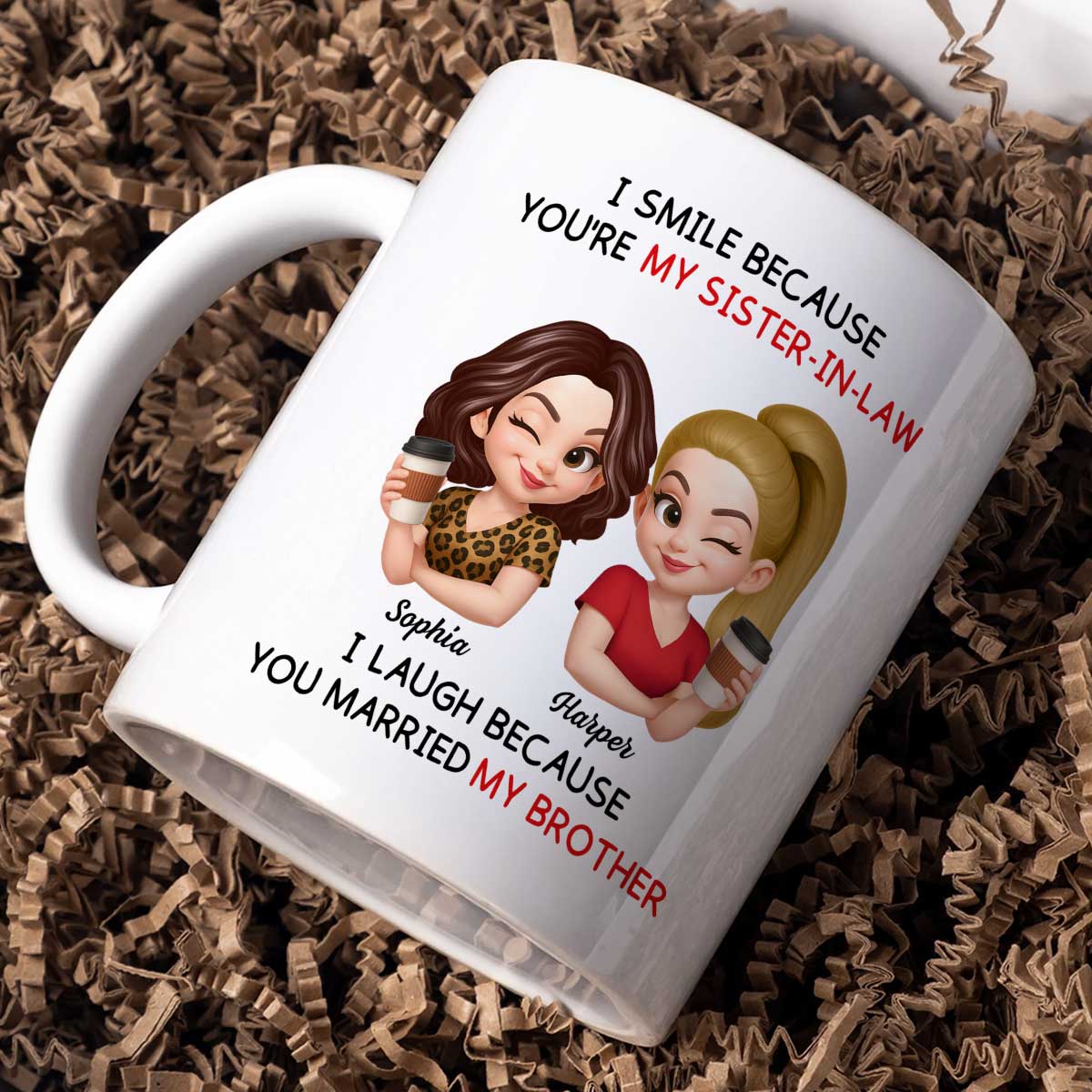 You're My Sister-In-Law I Laugh Because You Married My Brother - Personalized Mug - Funny Gift For Sister-In-Law