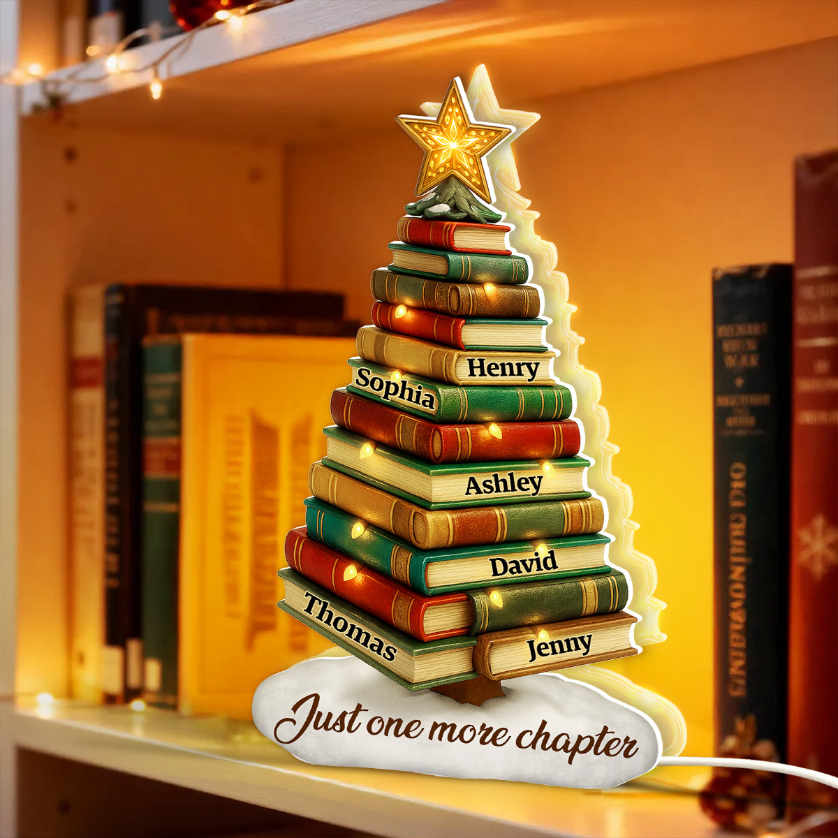 Book Lovers Christmas Tree - Personalized Light Box - Christmas Gift For Book Lovers