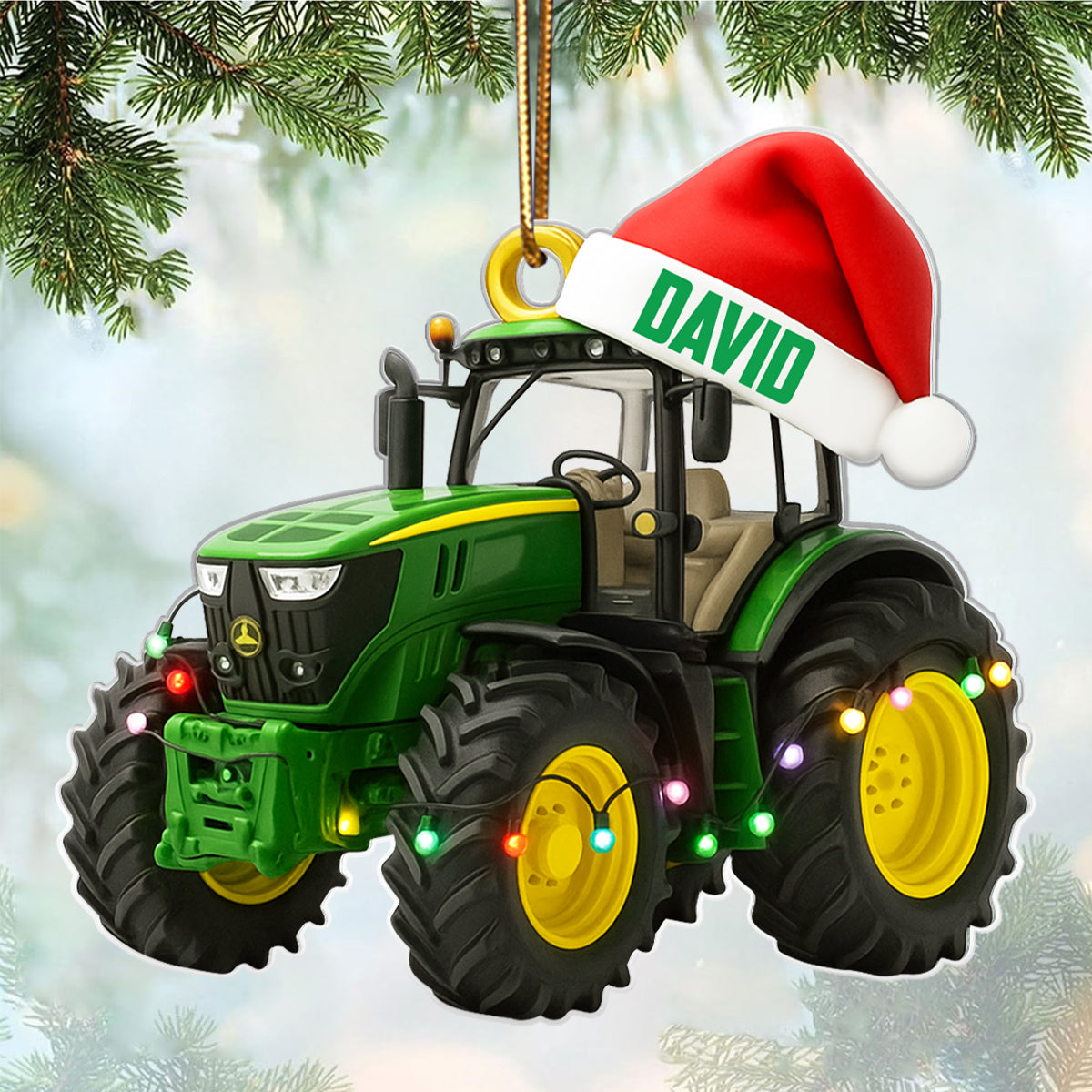 Life Is Better With Big Machines – Personalized Acrylic Ornament – Fun Gift for Tractor Lovers