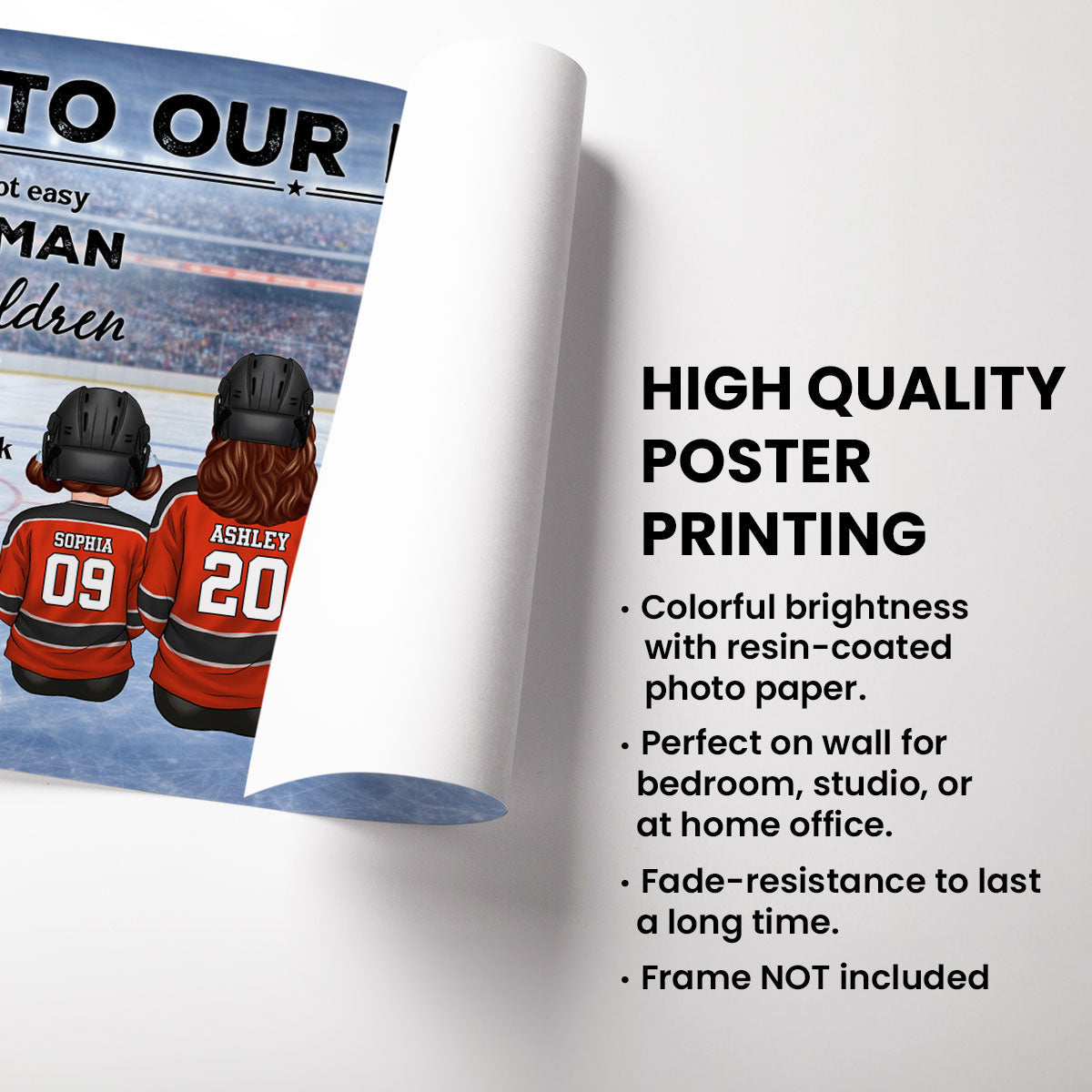 To Our Mom Hockey Kids Family - Personalized Poster - Heartfelt Gift For Hockey Mom, Gift For Wife