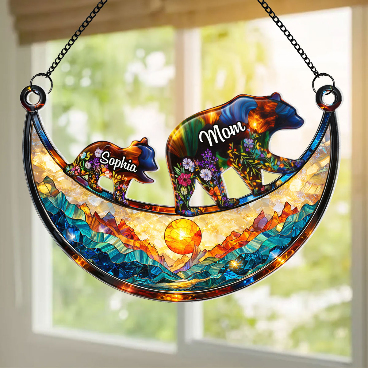 Custom Mama Bear - Personalized Suncatcher - Heartfelt Mother's Day Gift for Mom