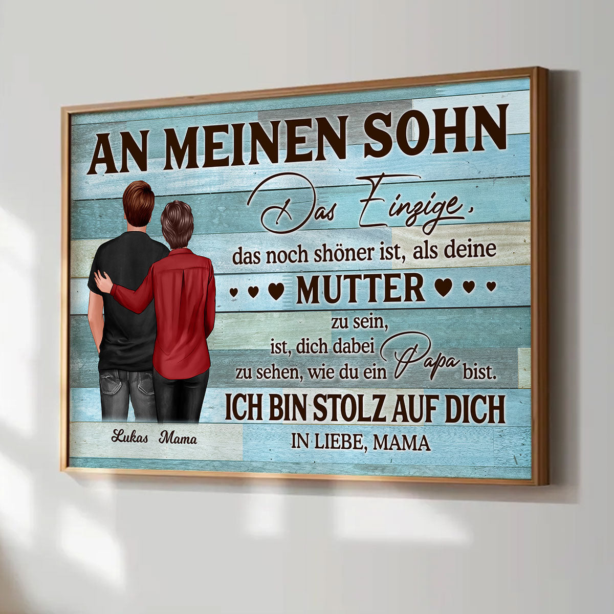 An meinen Sohn - Alles Gute zum Vatertag - Personalisiertes Poster - Vatertagsgeschenk für den Sohn