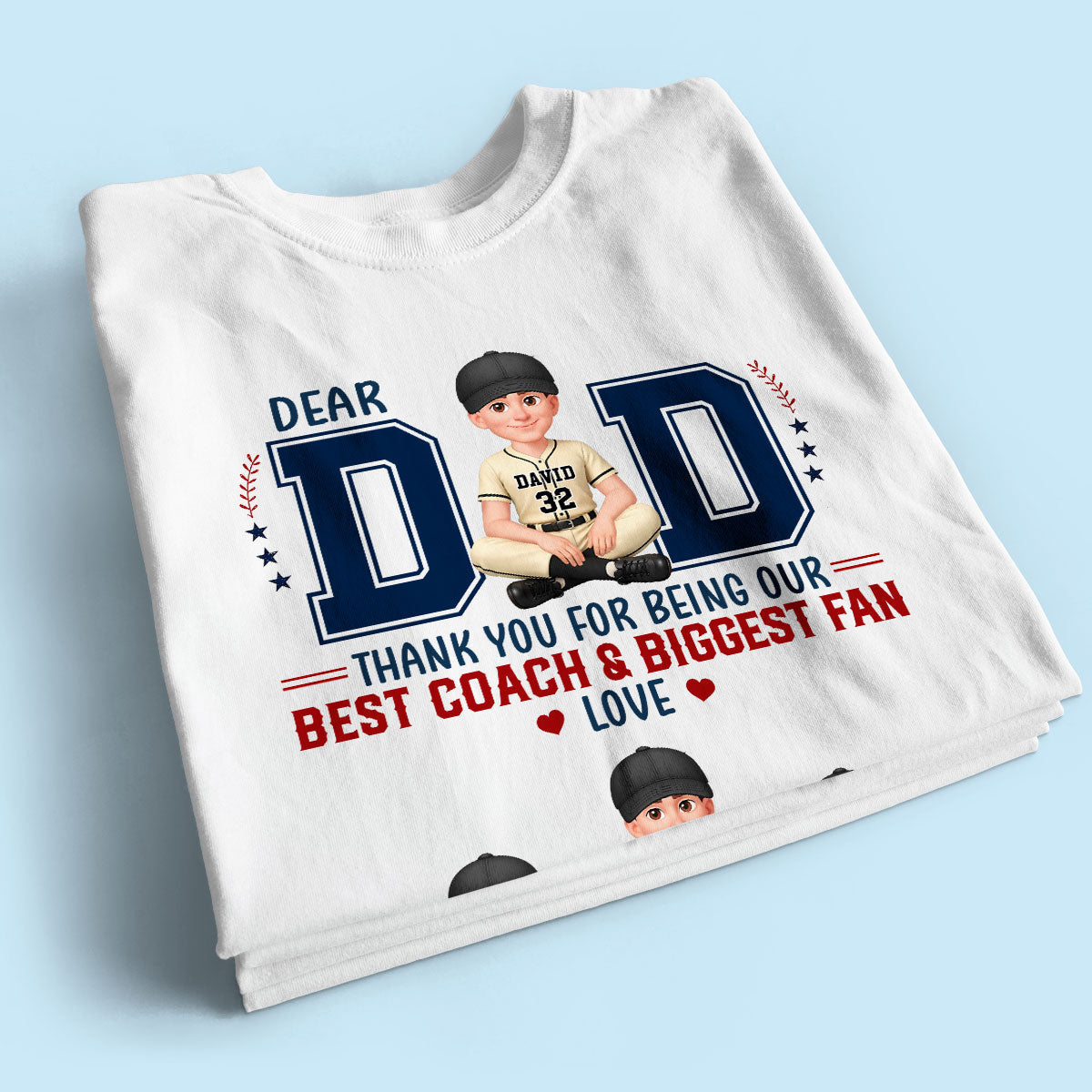 Baseball Dear Dad Thank You - Personalized Shirt - Father's Day Gift For Baseball Dad