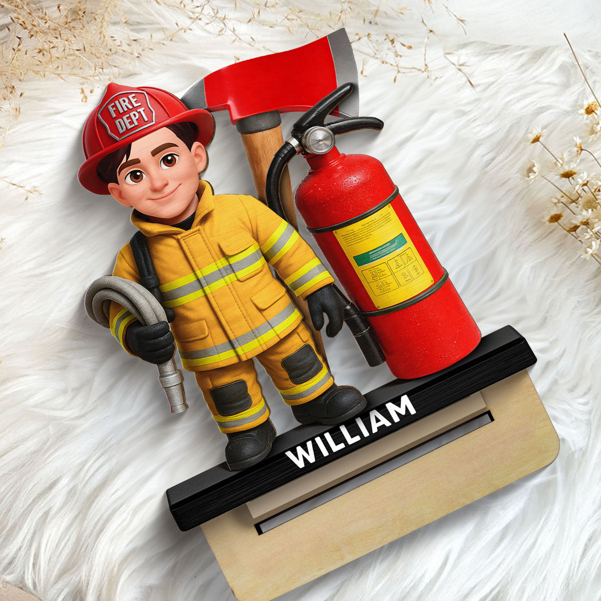 Proud Firefighter - Personalized 2-Layered Wooden Plaque - Gift For Firefighters