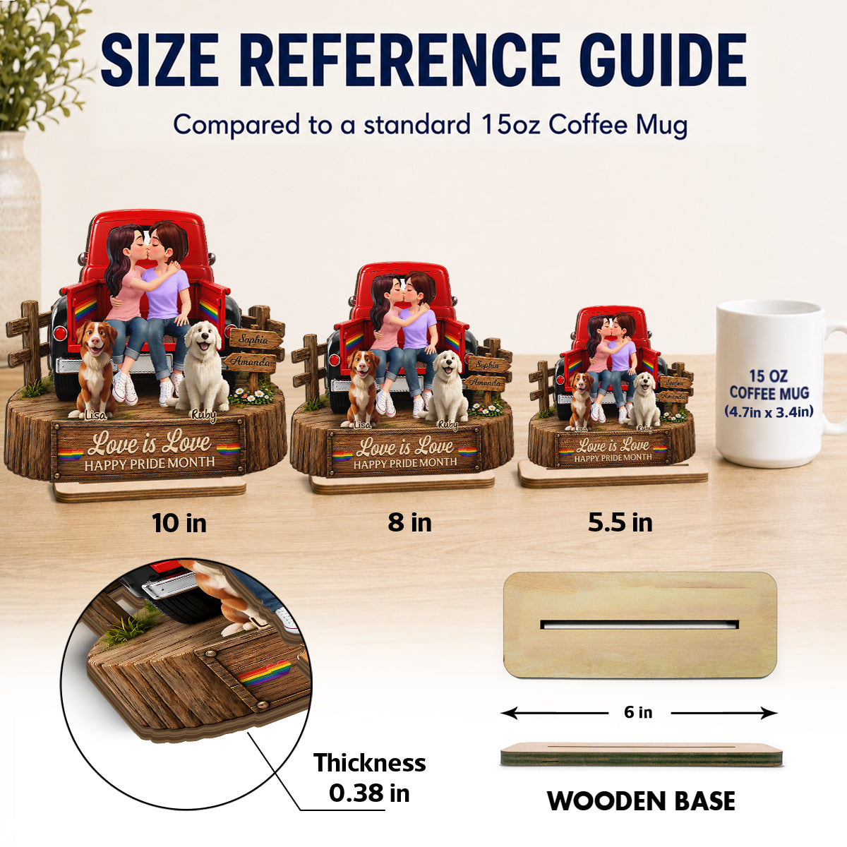 LGBT+ Couple You & Me And The Dogs - Personalized 2-Layered Wooden Plaque - Gift For Couple, Happy Pride Month