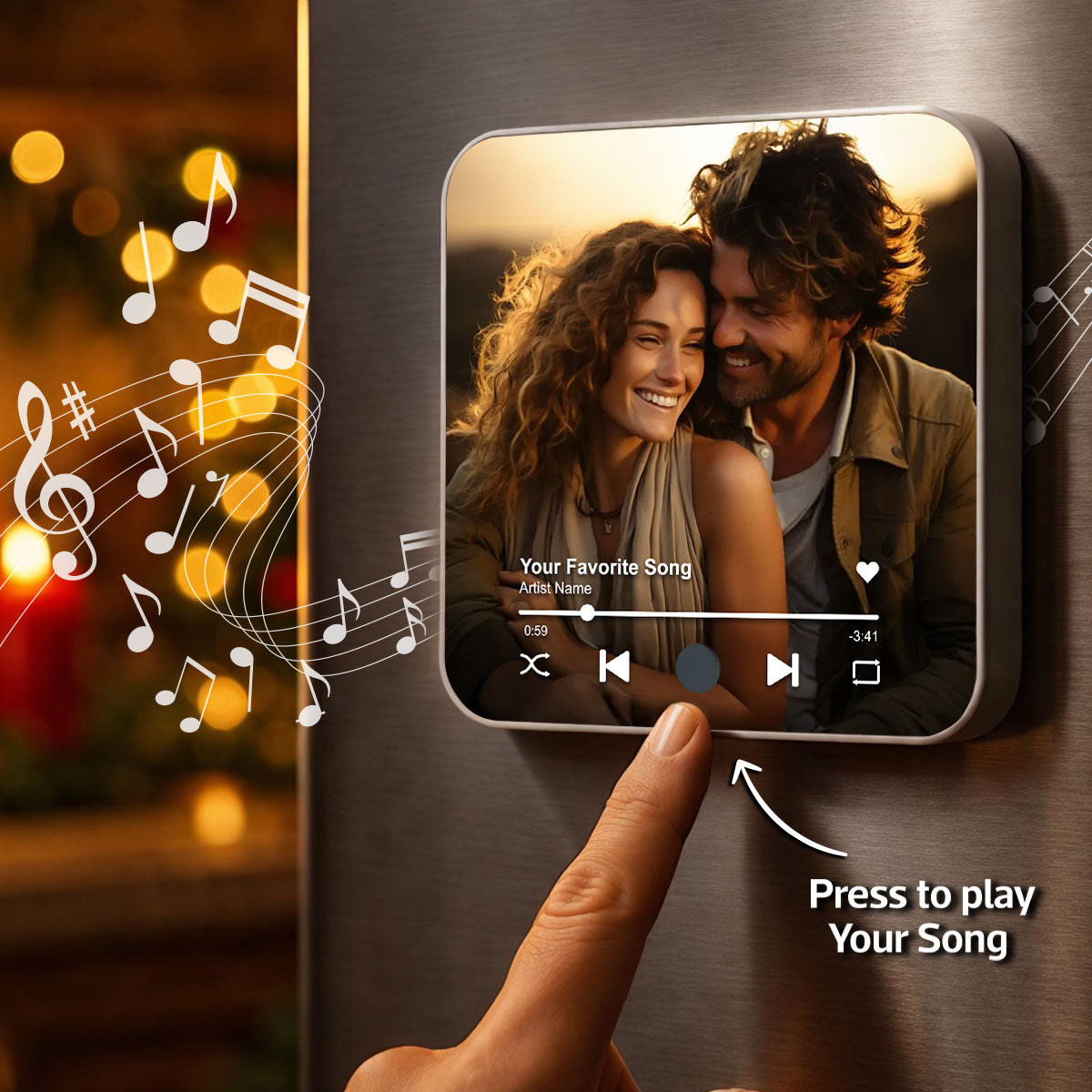 Custom Photo Music Box - Personalized Music Magnet - Anniversary Gifts, Valentine's Day Gift for her, for him
