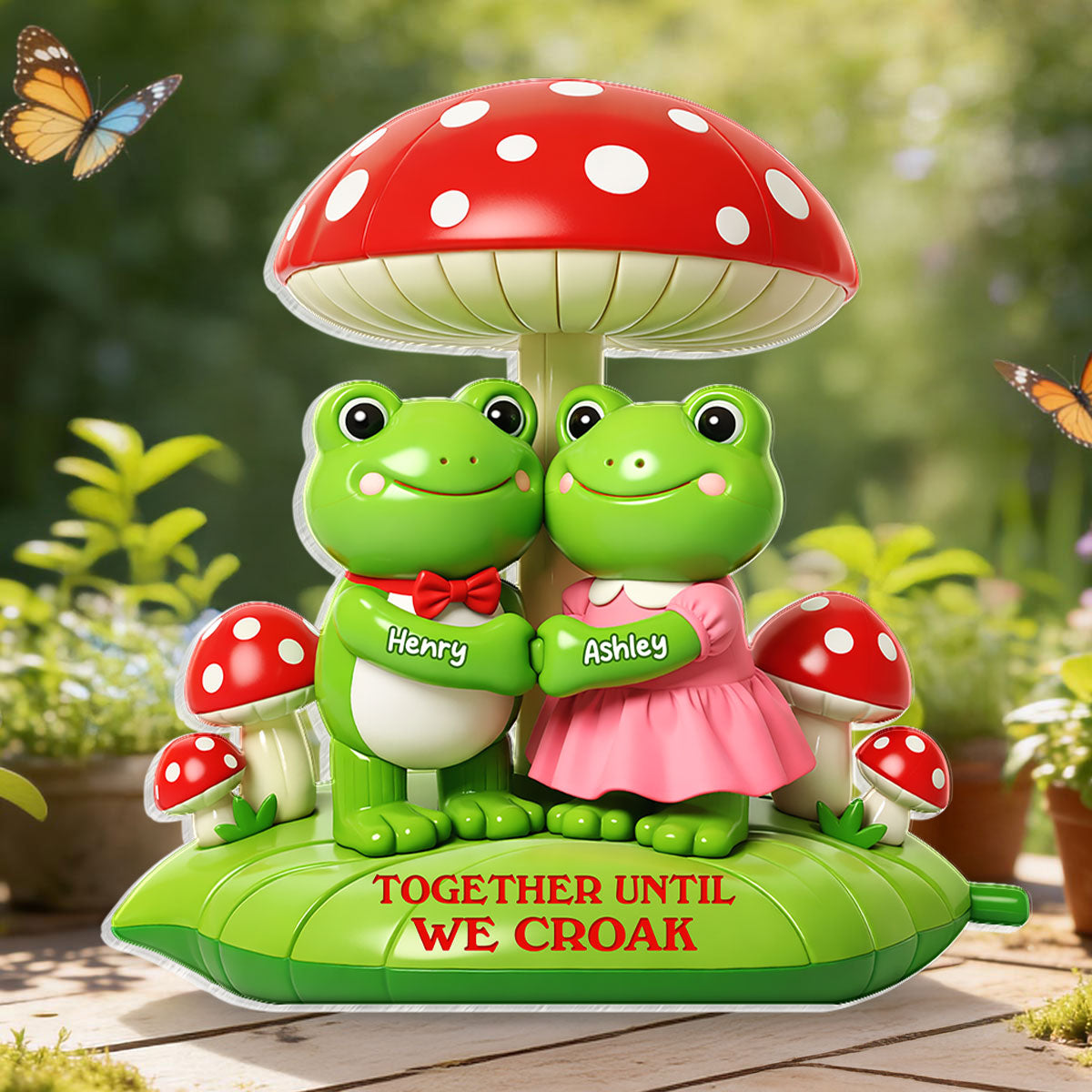 Together Until We Croak - Personalized Block Plaque - Gift for Couple
