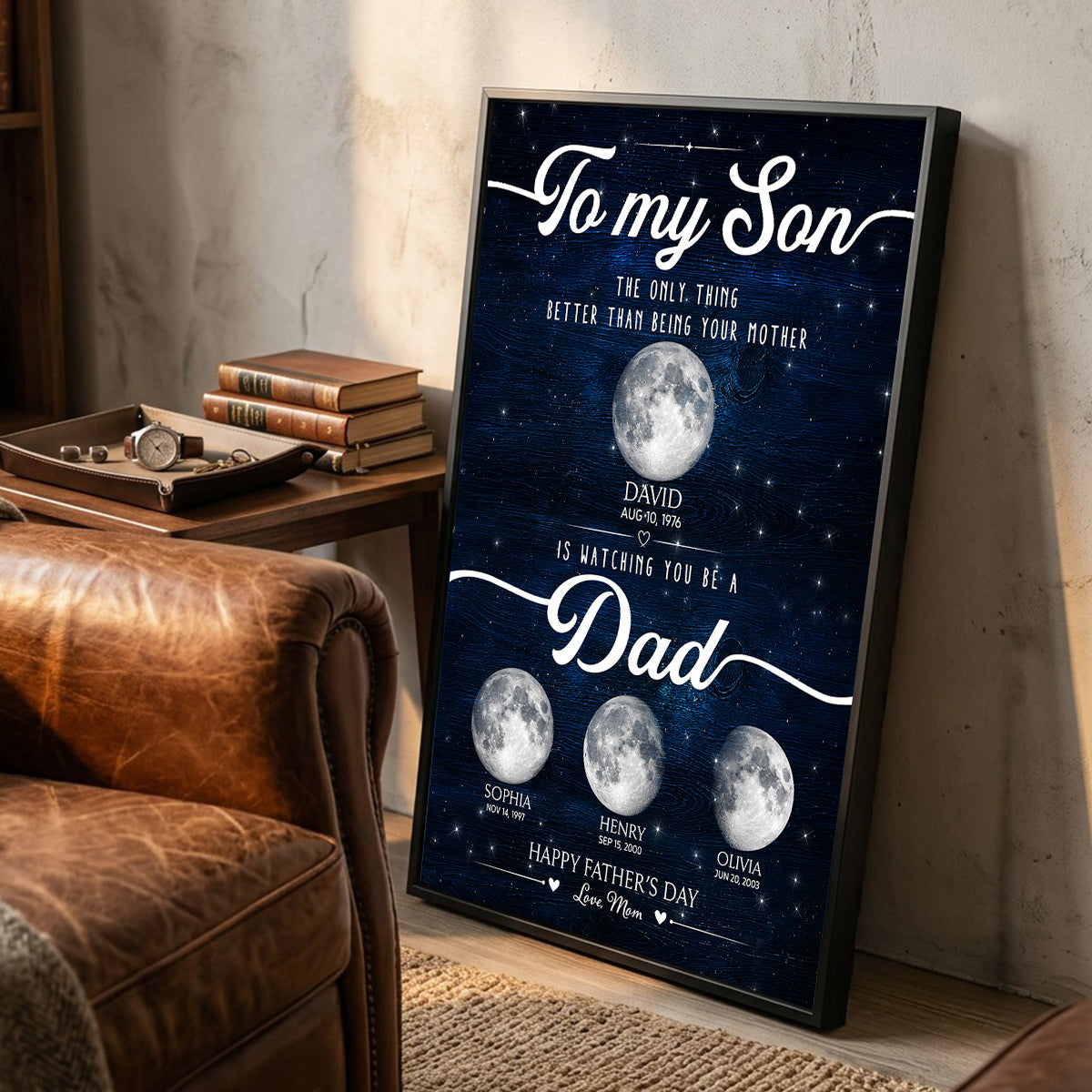 The Only Thing Better Custom Moon Phase by Date - Personalized Poster - Father's Day Gift for Son