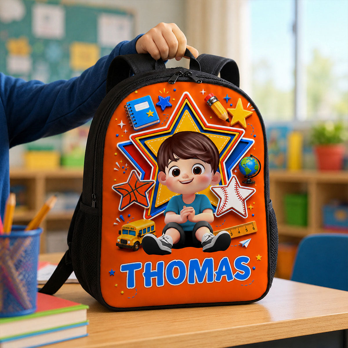 Cute Little Boy Custom Grade - Personalized Backpack - Back To School Gift For Kids, Sons, Grandson