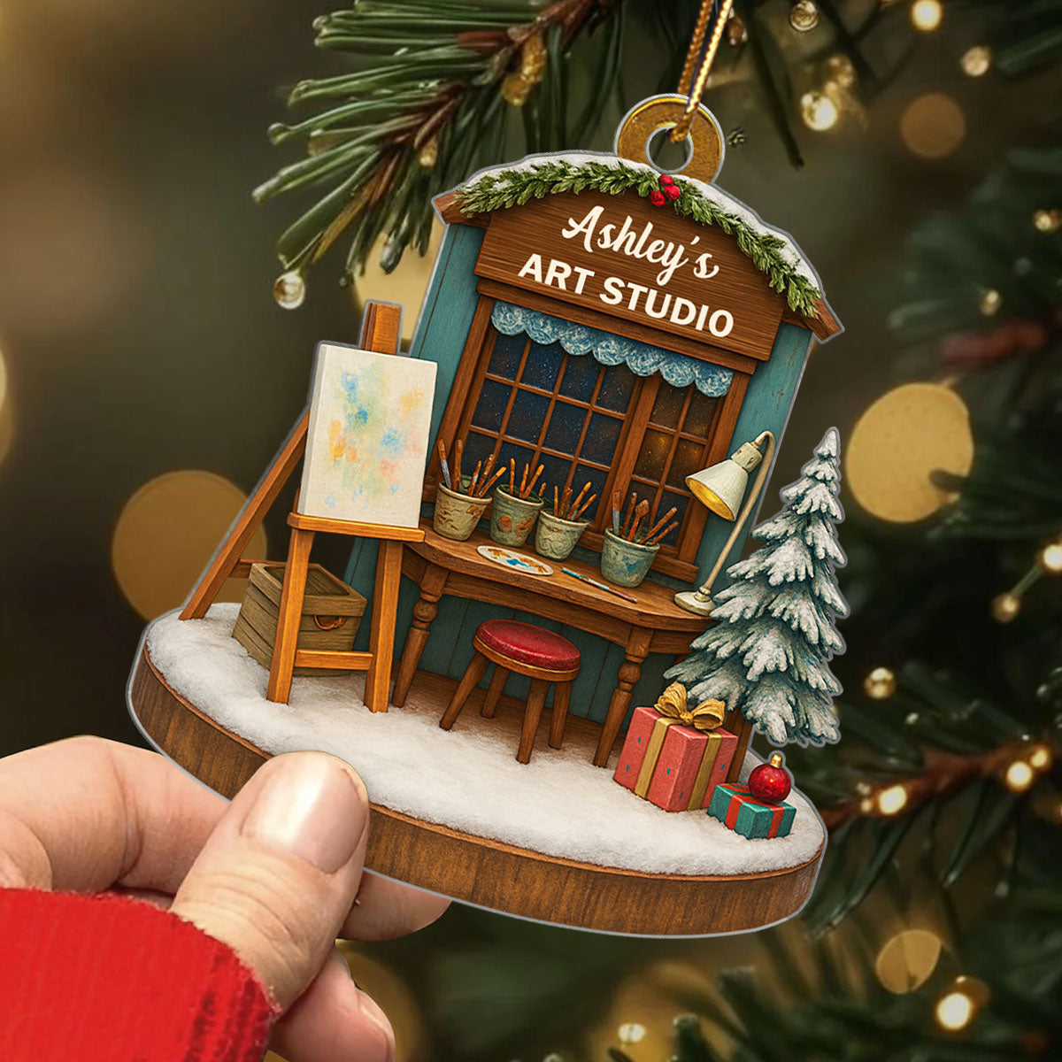 Where Creativity Comes Alive – Personalized Acrylic Ornament – Inspiring Gift for Artists & Creatives
