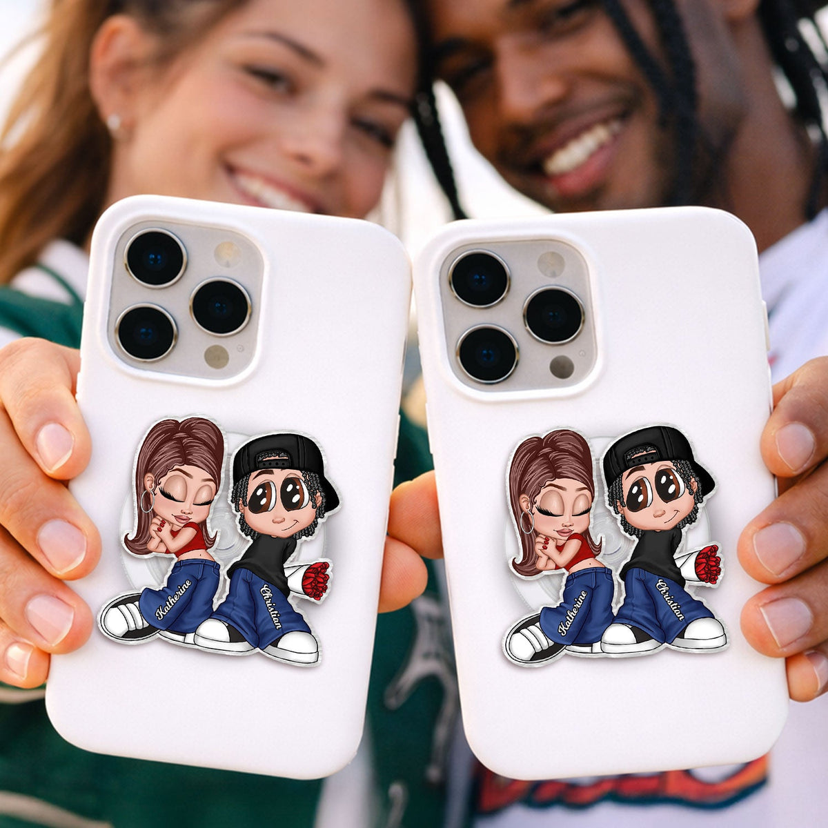 Y2K Couple - Personalized Acrylic Magnetic Phone Grip - Trendy Gift for Him, Gift for Her