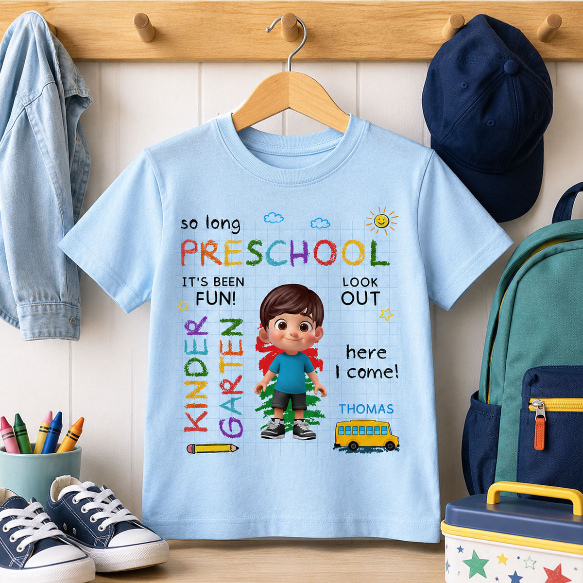 So Long Preschool Look Out Kindergarten - Personalized Shirt - Back To School Gift, Gift For Kids