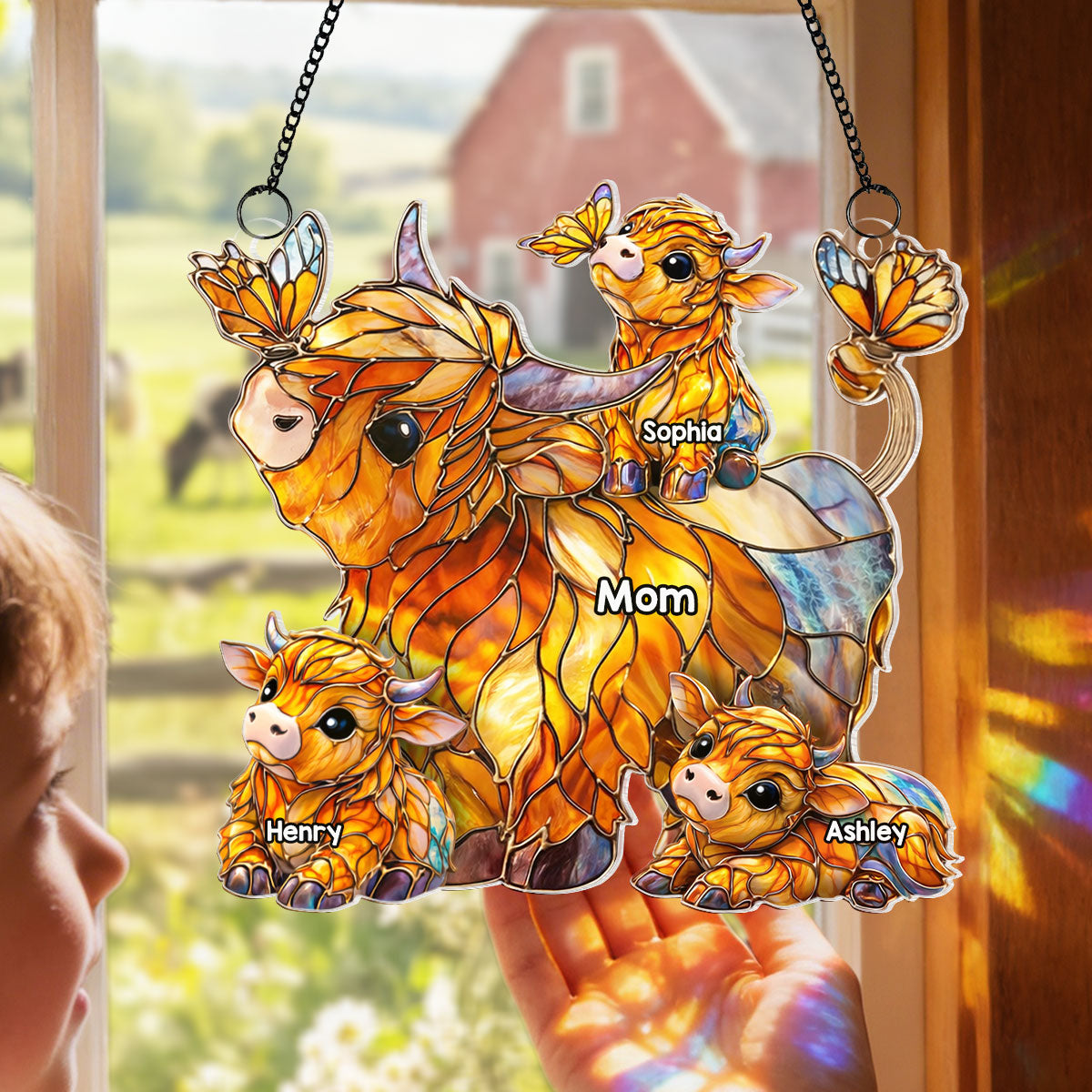 Mom Grandma's Herd - Personalized Suncatcher - Mother's Day Gift for Mom, Grandma, Wife