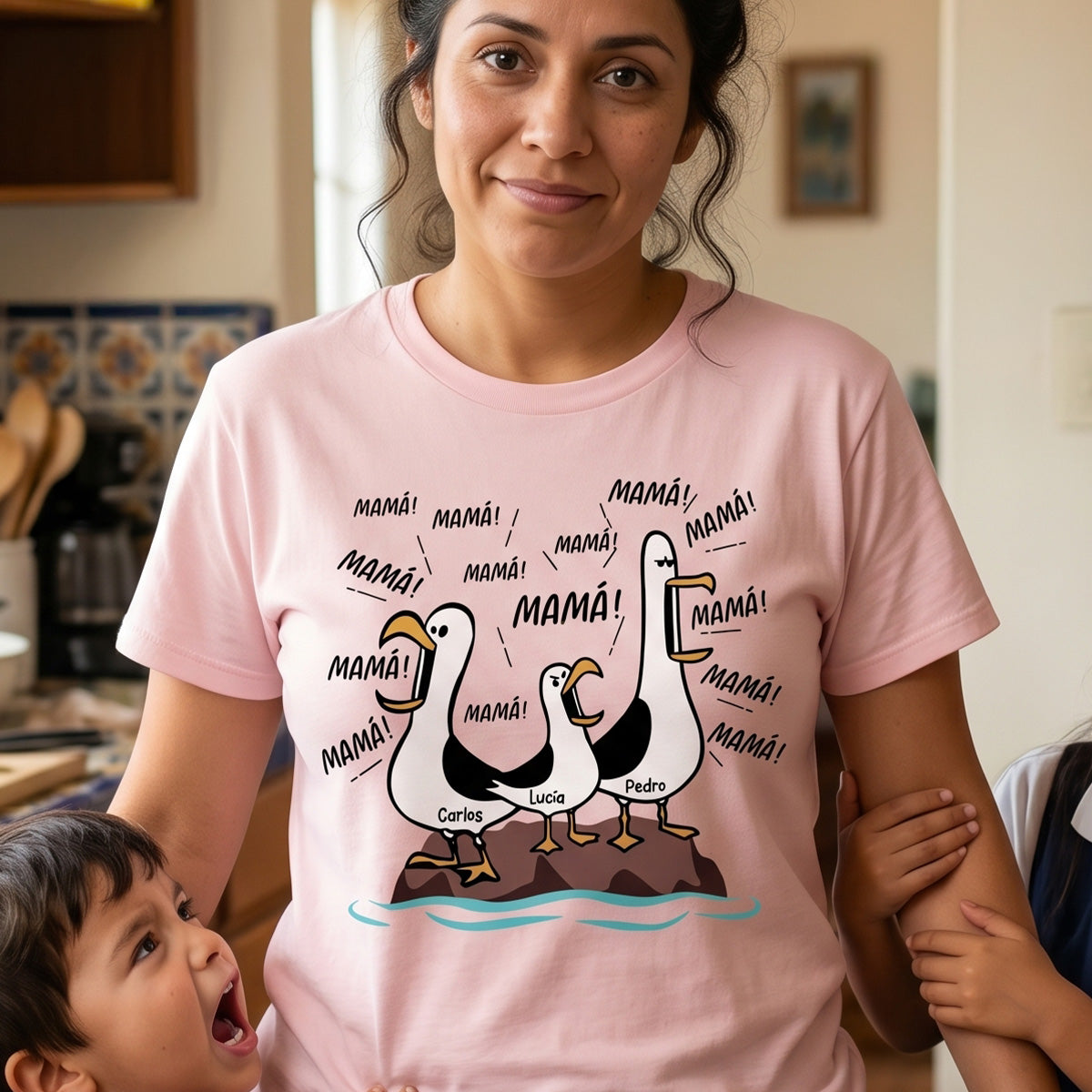 Gaviota Mamá Mamá Mamá - Camiseta Personalizada - Regalo Divertido del Día de la Madre para Mamá