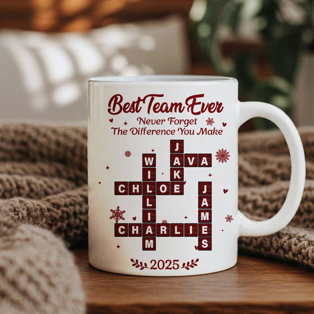 Best Team Ever Crossword - Personalized Mug - Christmas Gift for Co-worker