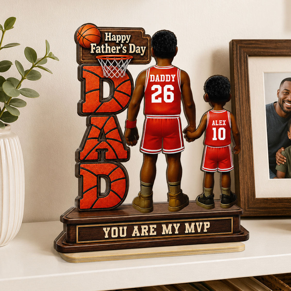 Basketball Dad Legend You Are Our MVP - Personalized 2-Layered Wooden Plaque -  Gift For Dad, Husband, Basketball Fans