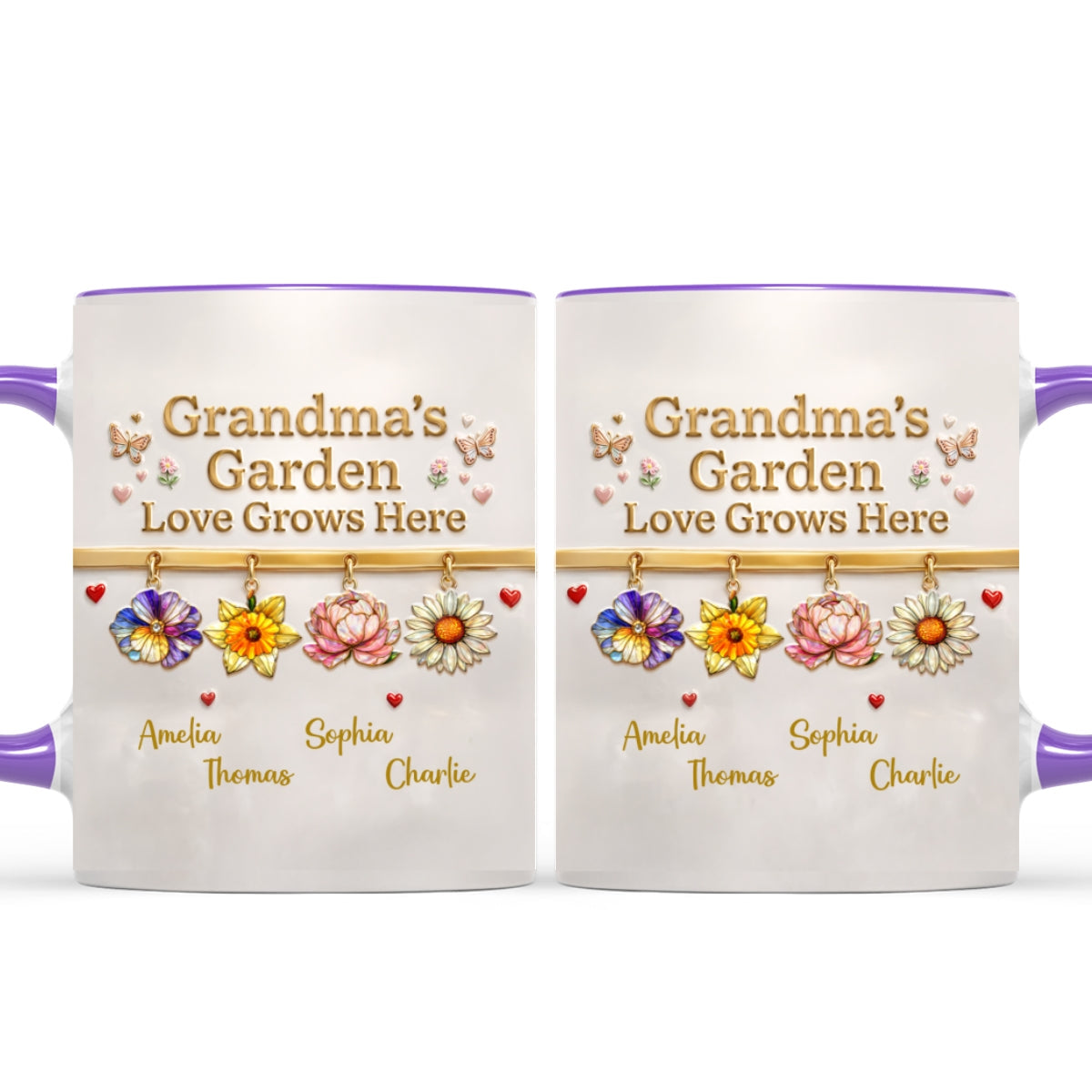 Grandma's Garden Love Grows Here, Custom Birth Flower - Personalized Mug - Mother's Day Gift for Grandma, Mom