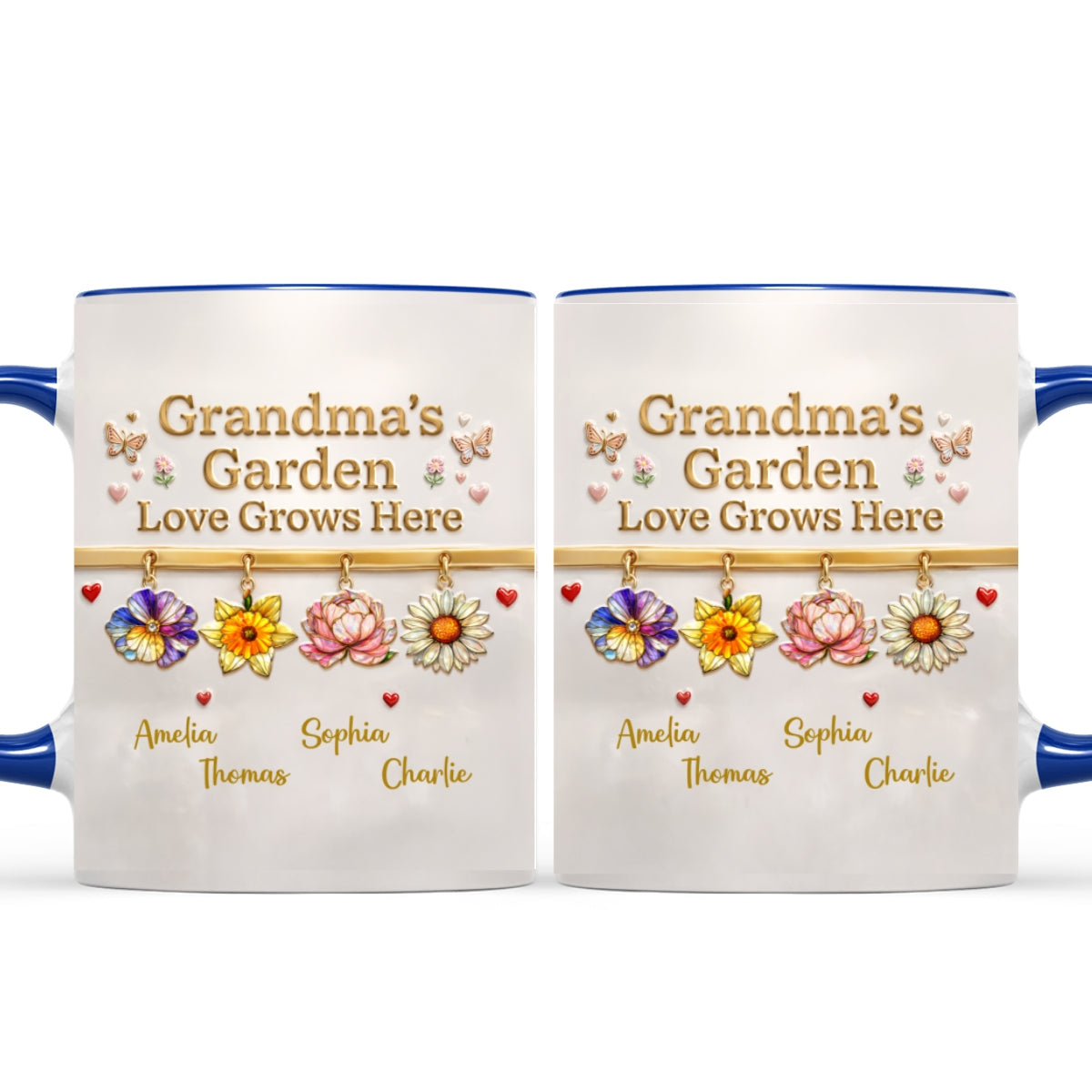 Grandma's Garden Love Grows Here, Custom Birth Flower - Personalized Mug - Mother's Day Gift for Grandma, Mom