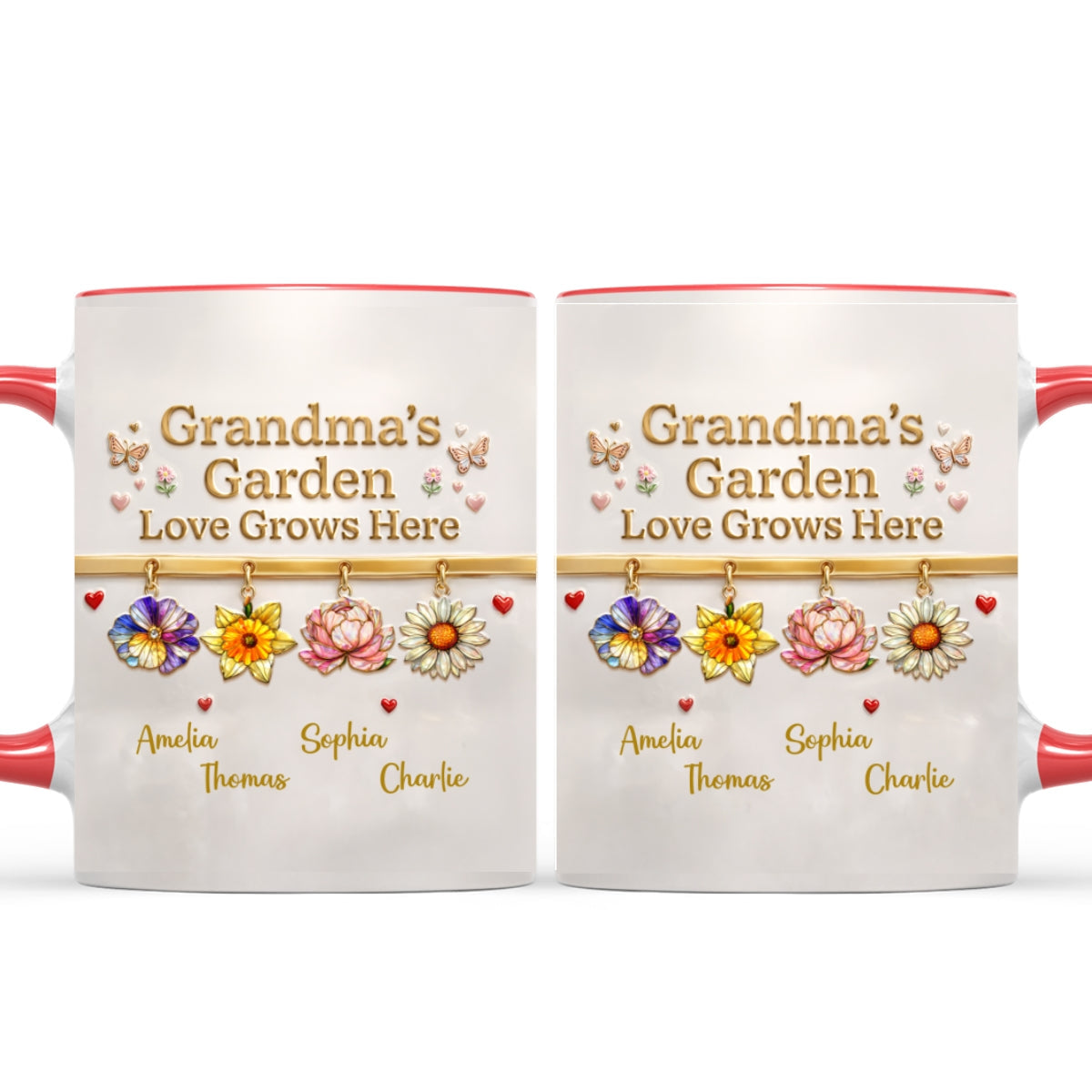 Grandma's Garden Love Grows Here, Custom Birth Flower - Personalized Mug - Mother's Day Gift for Grandma, Mom