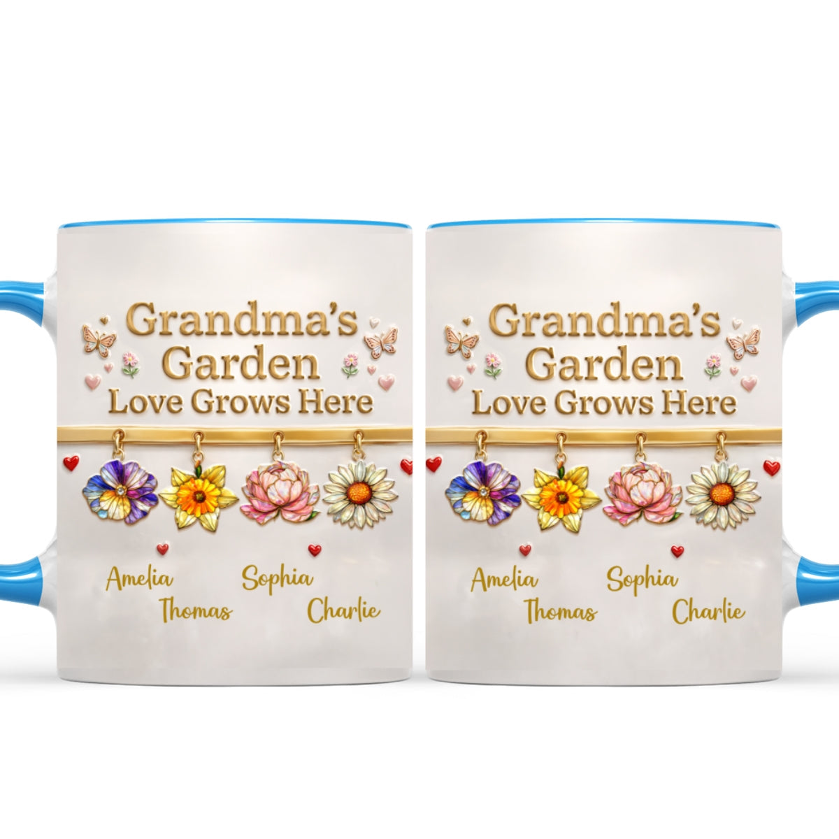 Grandma's Garden Love Grows Here, Custom Birth Flower - Personalized Mug - Mother's Day Gift for Grandma, Mom