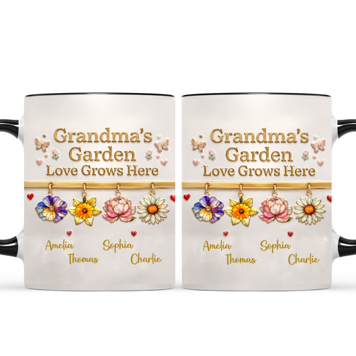 Grandma's Garden Love Grows Here, Custom Birth Flower - Personalized Mug - Mother's Day Gift for Grandma, Mom