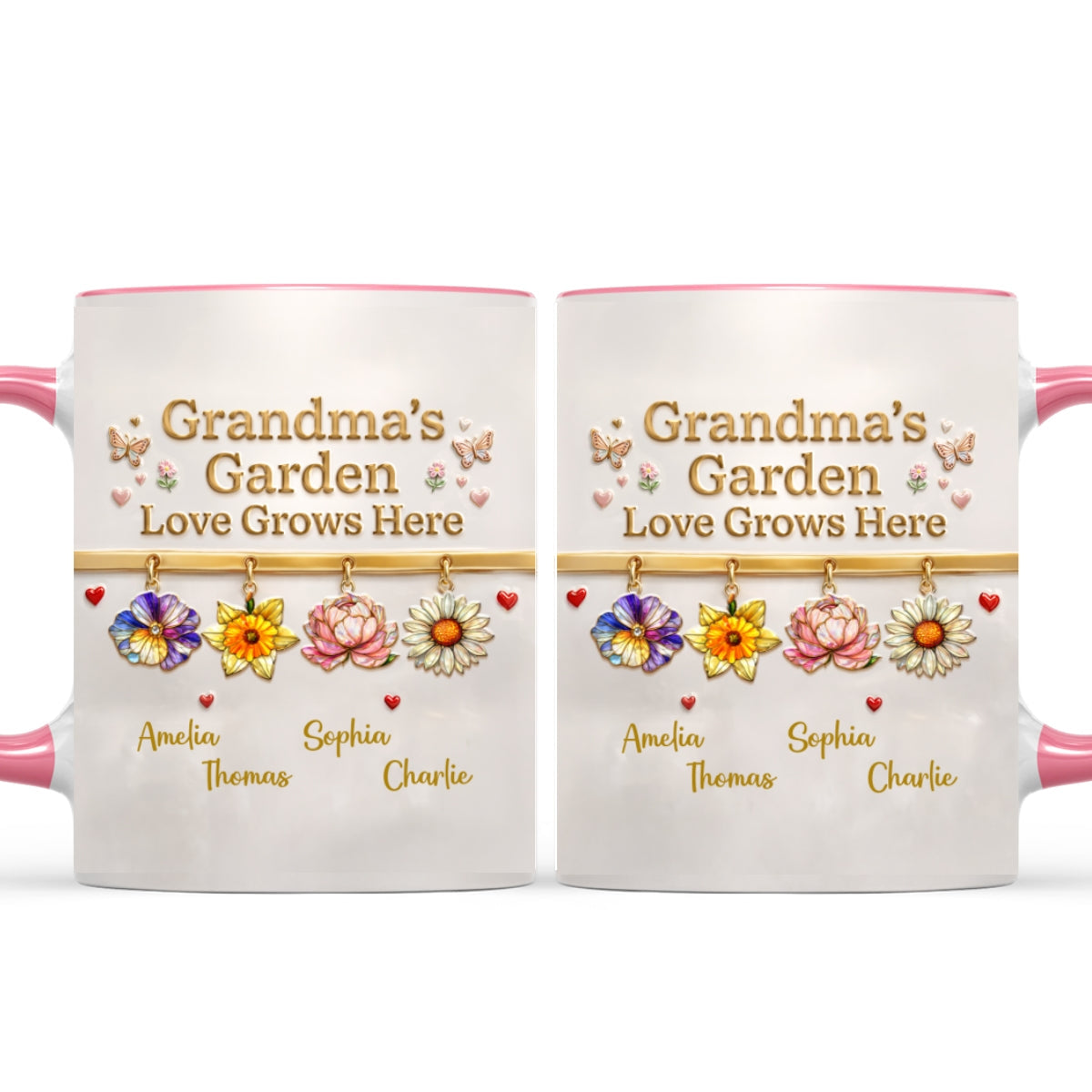 Grandma's Garden Love Grows Here, Custom Birth Flower - Personalized Mug - Mother's Day Gift for Grandma, Mom