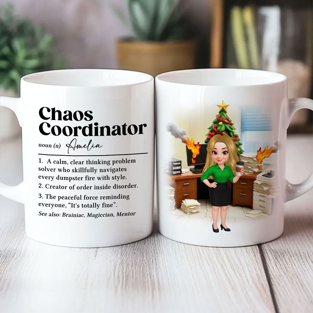 Chaos Coordinator Definition Office Humor - Personalized Mug - Christmas Gift for Coworkers, Husband, Wife, Daughter, Son, Friends