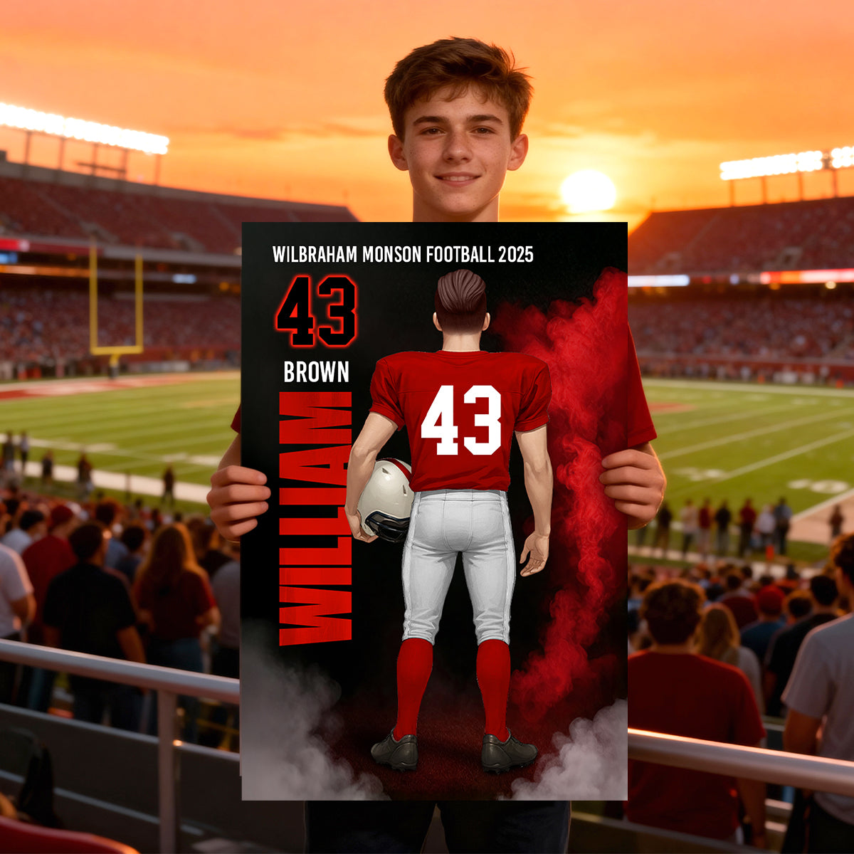 Football Sports Legend - Personalized Poster - Christmas Gift for Seniors, Sons, Grandsons