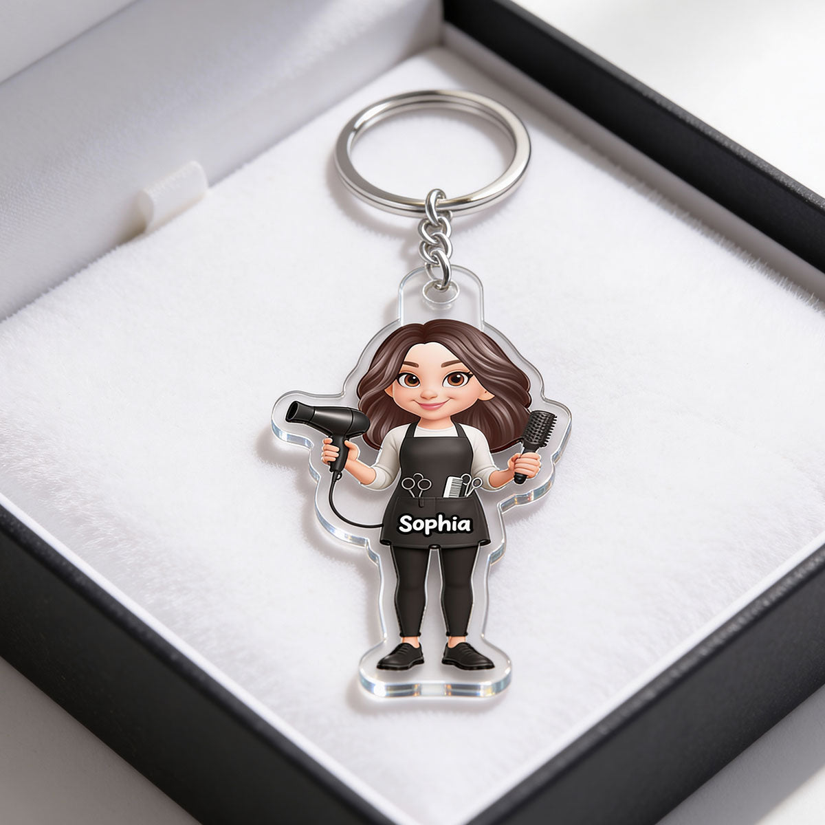 Hairdresser Man Woman - Personalized Acrylic Keychain - Gift For Hairdressers