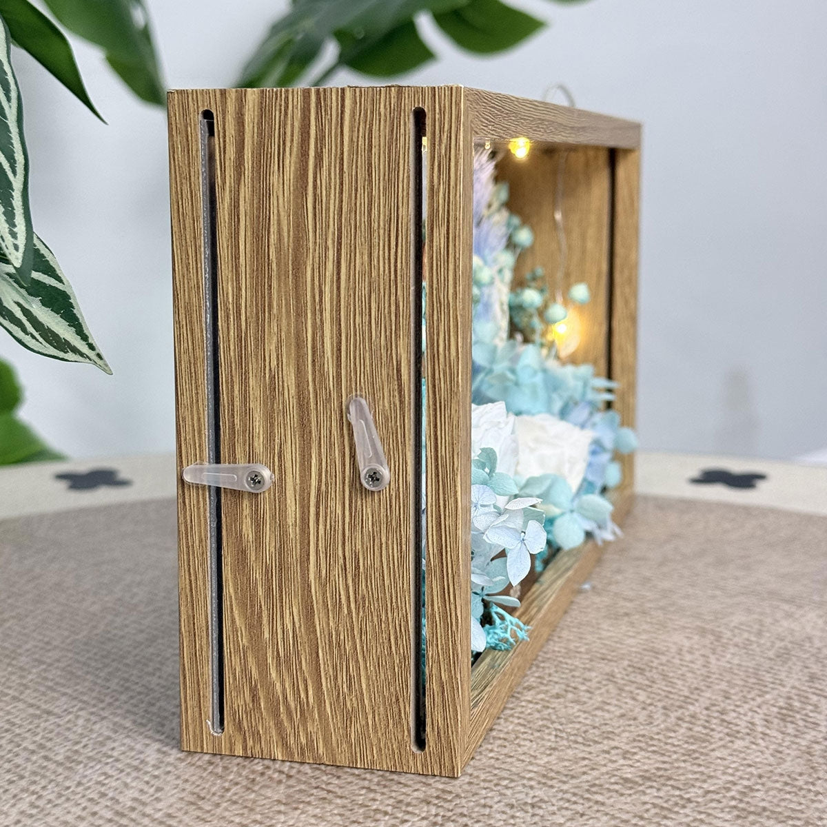 Eternal Love Back View Couple - Personalized DIY Flower Shadow Box LED Night Light - Gift For Couple, For Him, For Her