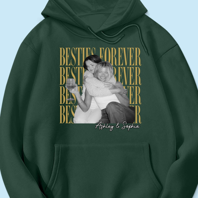 Retro Vintage Besties Upload Photo - Personalized Shirt - Birthday Gift For Best Friends, Matching Friends Group T-shirt