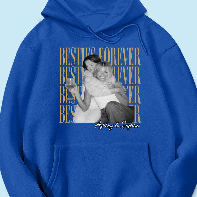 Retro Vintage Besties Upload Photo - Personalized Shirt - Birthday Gift For Best Friends, Matching Friends Group T-shirt