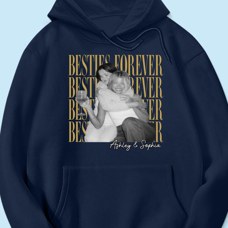Retro Vintage Besties Upload Photo - Personalized Shirt - Birthday Gift For Best Friends, Matching Friends Group T-shirt