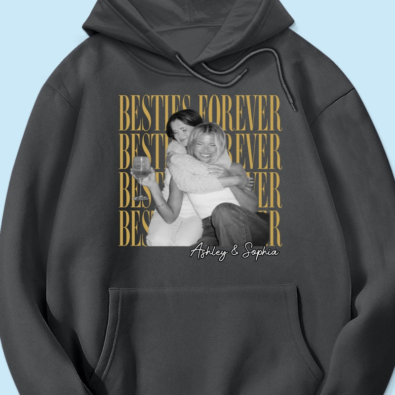 Retro Vintage Besties Upload Photo - Personalized Shirt - Birthday Gift For Best Friends, Matching Friends Group T-shirt