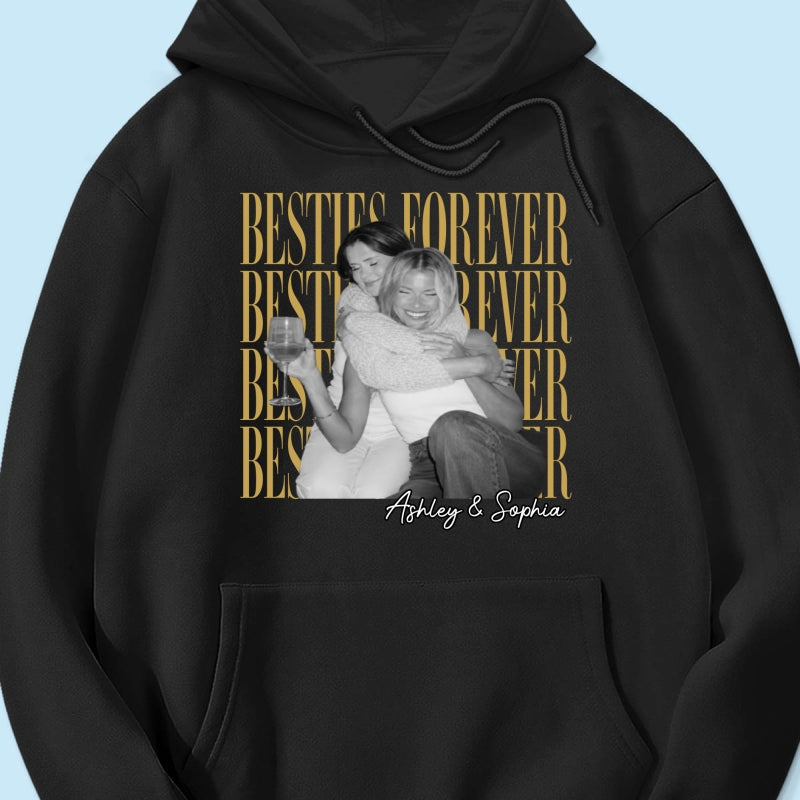 Retro Vintage Besties Upload Photo - Personalized Shirt - Birthday Gift For Best Friends, Matching Friends Group T-shirt