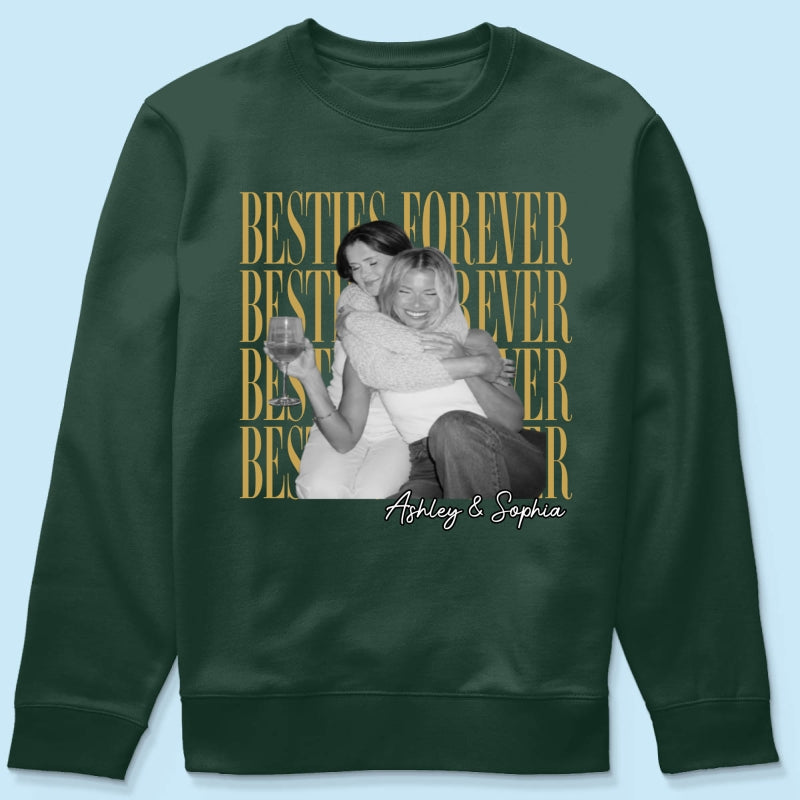 Retro Vintage Besties Upload Photo - Personalized Shirt - Birthday Gift For Best Friends, Matching Friends Group T-shirt