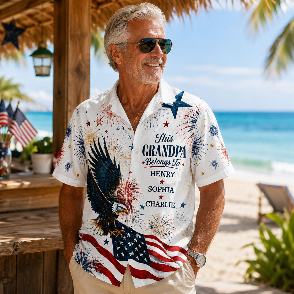 250 Years Of Freedom - Personalized Hawaiian Shirt - 4th July Gift For Men, Grandpas, Dads, Husband